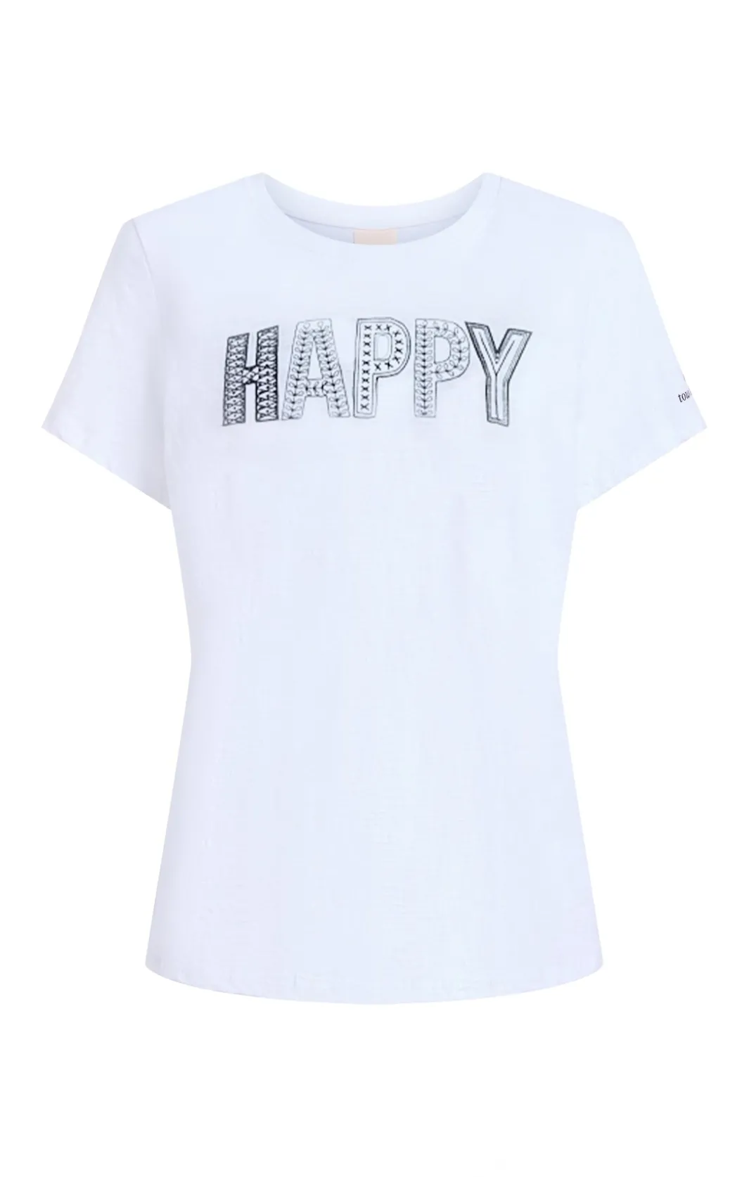 Tees & Pullovers<Cinq à Sept Embroidered Happy Tee White/Navy