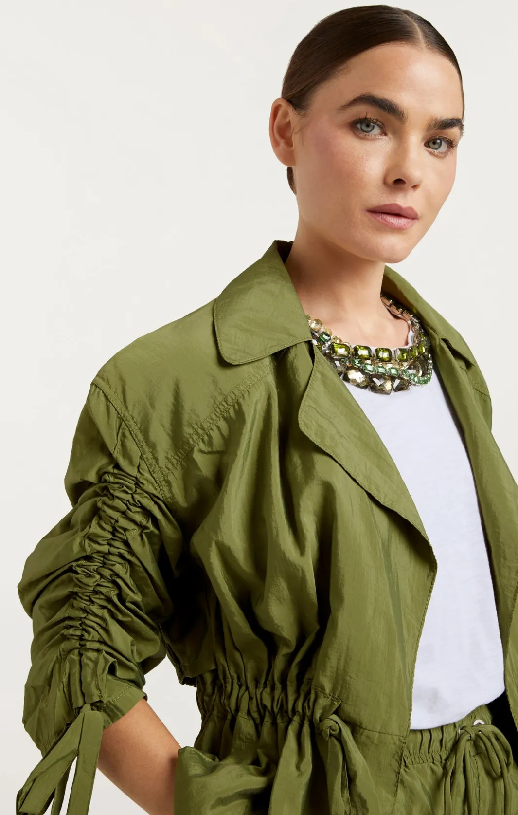 Jackets | Outerwear<Cinq à Sept Emmeline Jacket OliveGreen