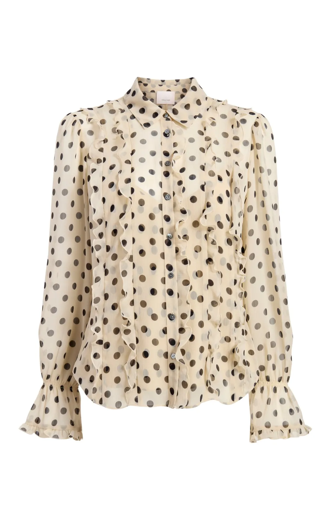 Long Sleeve Tops<Cinq à Sept Estelle Top PolkaDotGardenia/Black