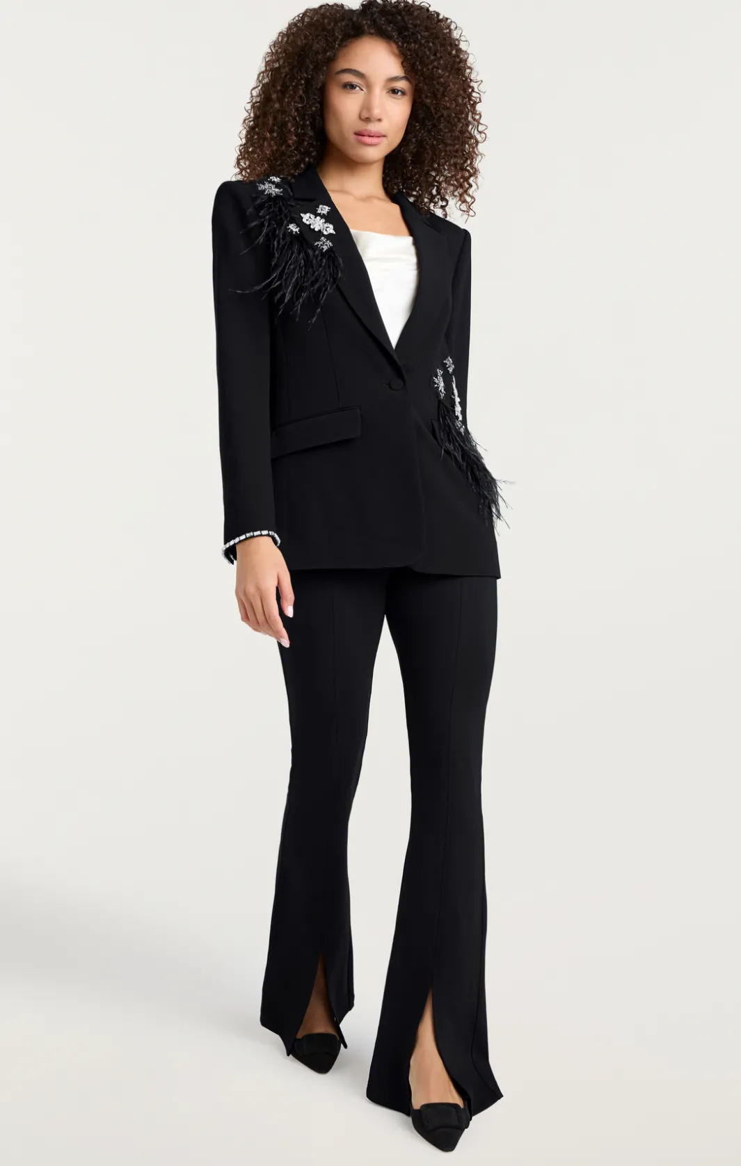Blazers | Jackets<Cinq à Sept Feather Bouquet Jamila Blazer Black