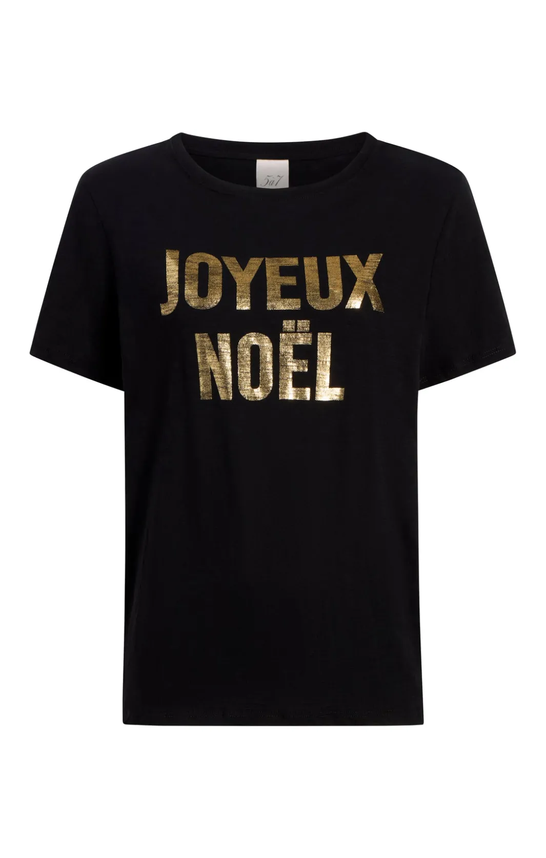 Tees & Pullovers<Cinq à Sept Foiled Joyeux Noel Tee Black/Gold