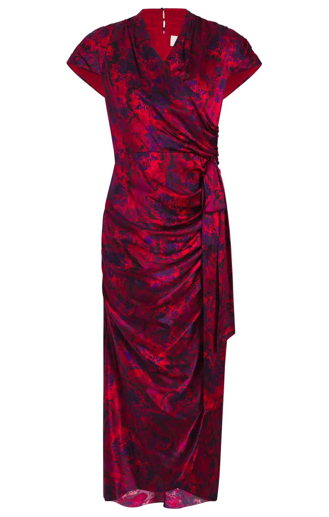 Cocktail & Evening | Midi<Cinq à Sept Gail Dress MarbledPeoniesDarkRedMulti