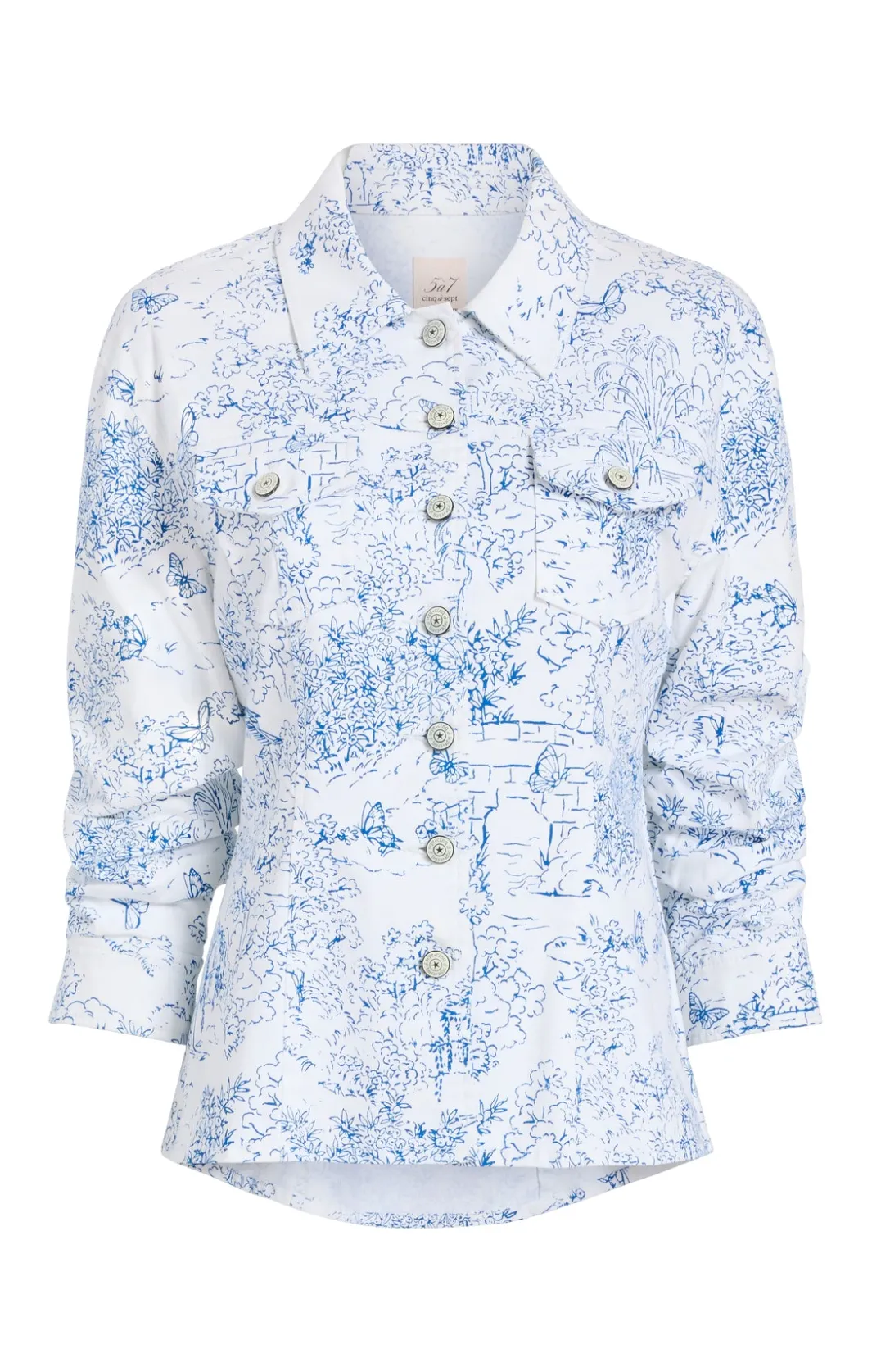 Jackets | Denim<Cinq à Sept Garden Toile Scrunched Canyon Jacket White/Blue
