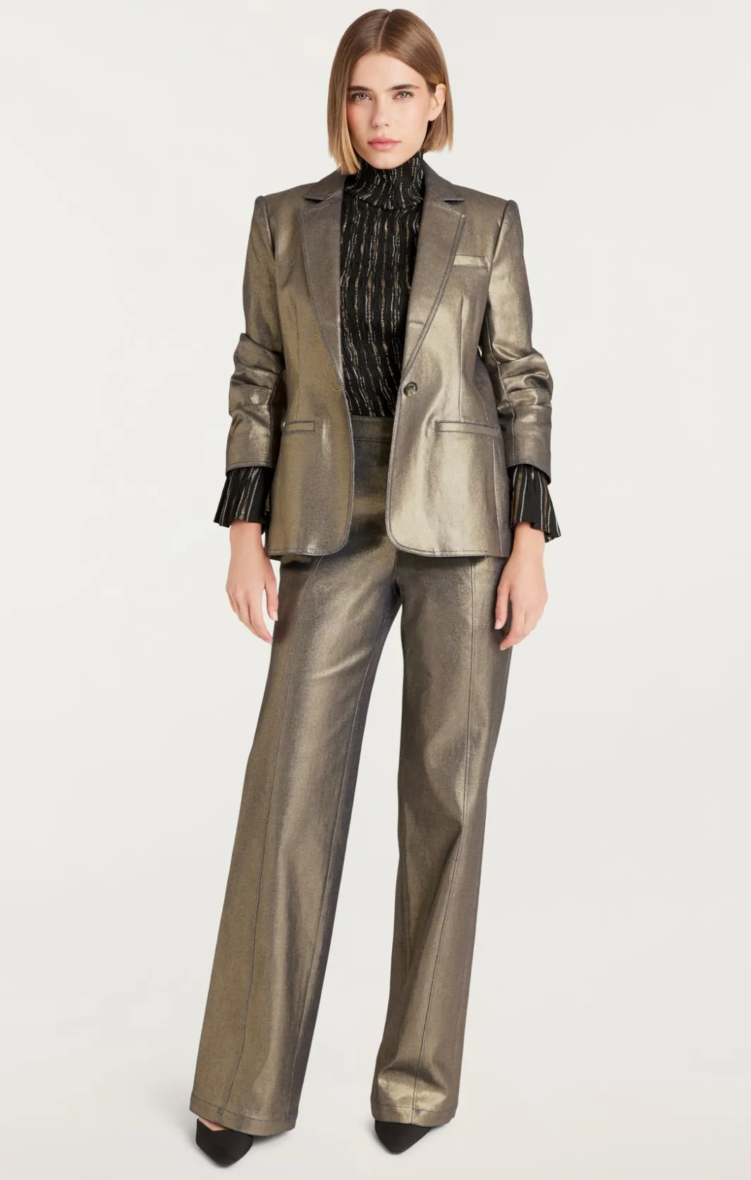 Pants<Cinq à Sept Coated Francine Pant Gold