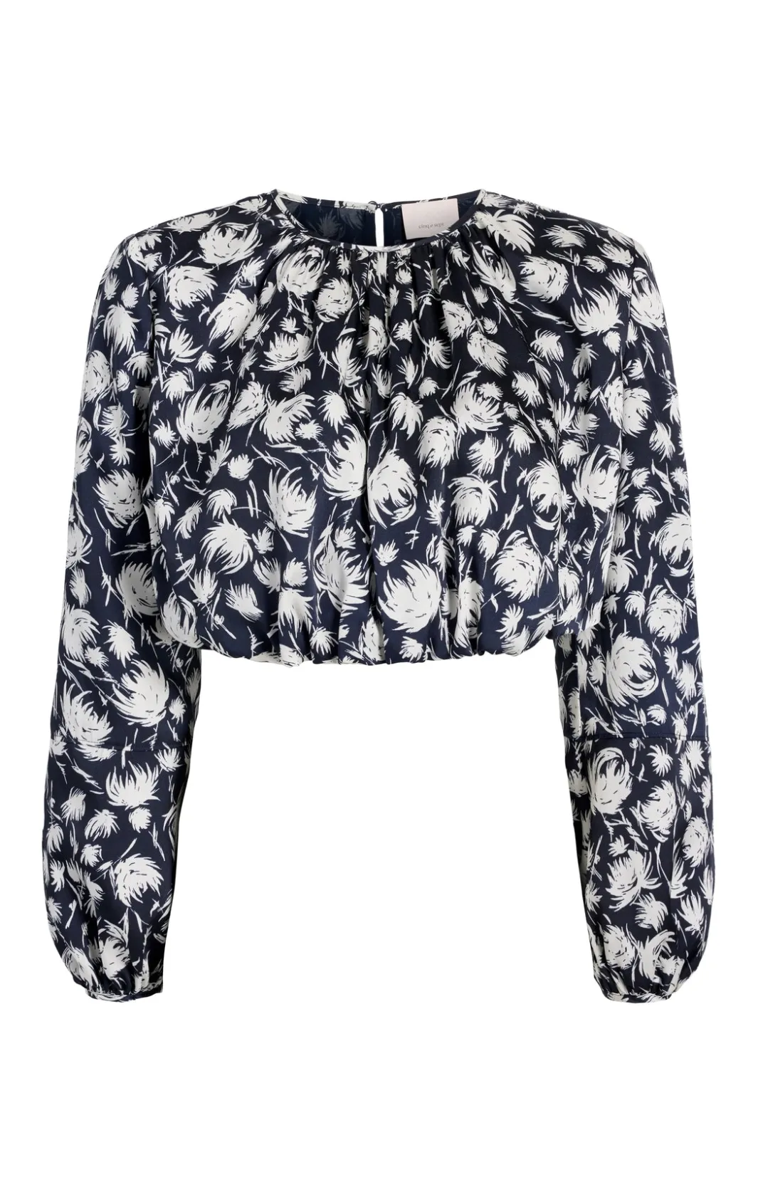 Long Sleeve Tops<Cinq à Sept Graphic Floral Kamala Top Navy/Ivory