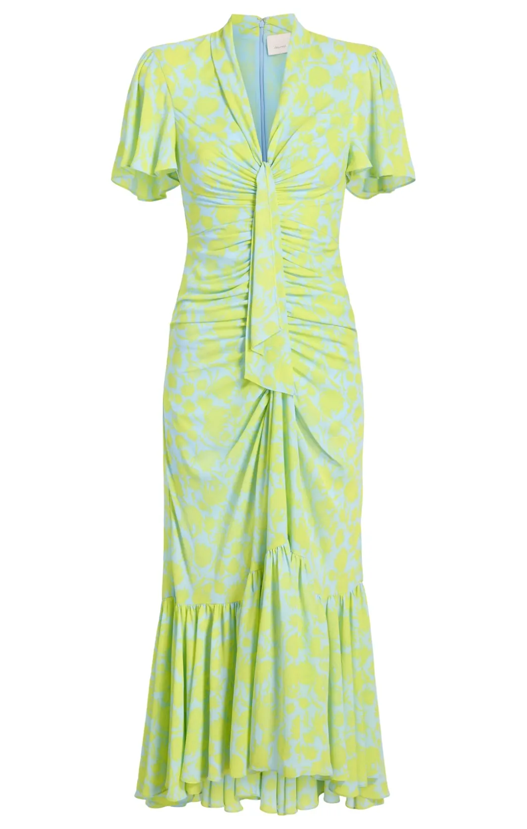 Midi<Cinq à Sept Graphic Floral Peeta Dress SereneSky/FreshLime