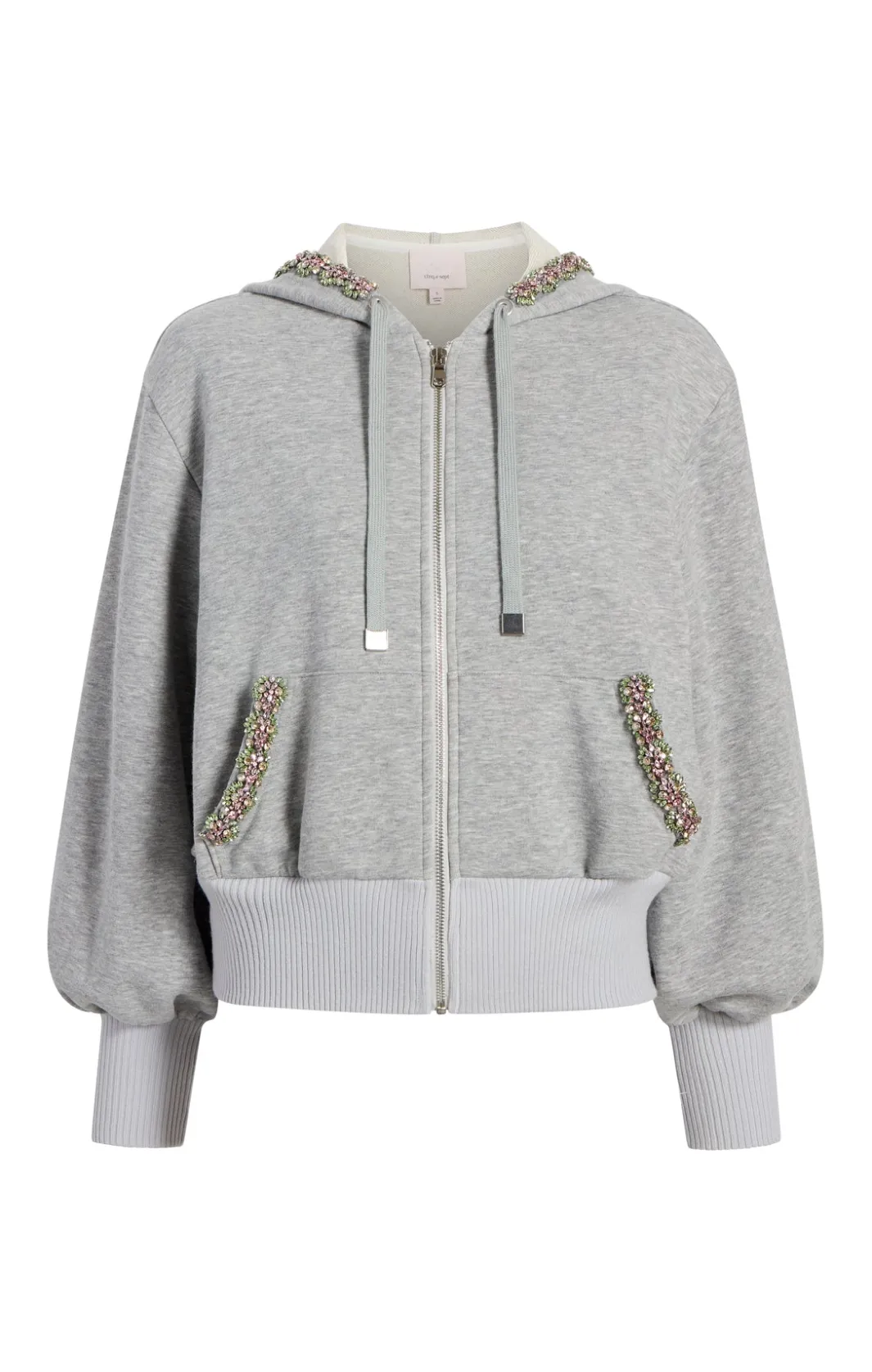 Sweaters & Knits | Sweaters & Knits<Cinq à Sept Heather Maddie Zip Up Sweatshirt HeatherGrey/multi