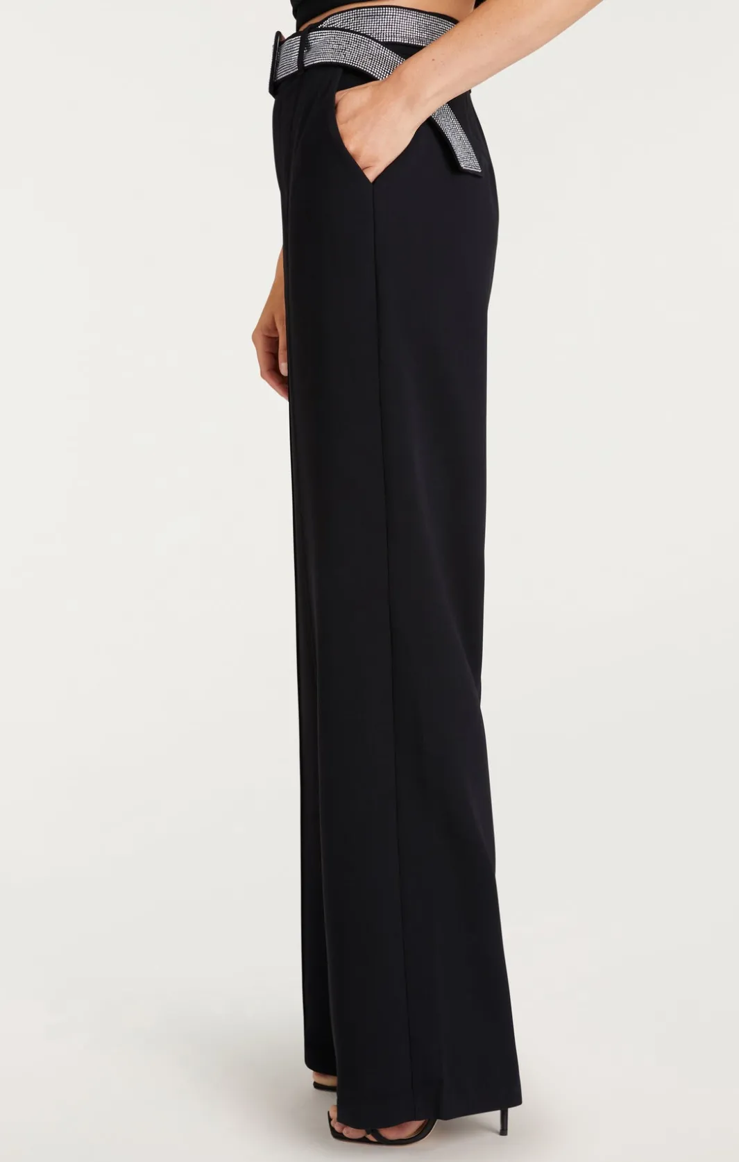 Pants<Cinq à Sept Heatset Belt Ester Pant Black