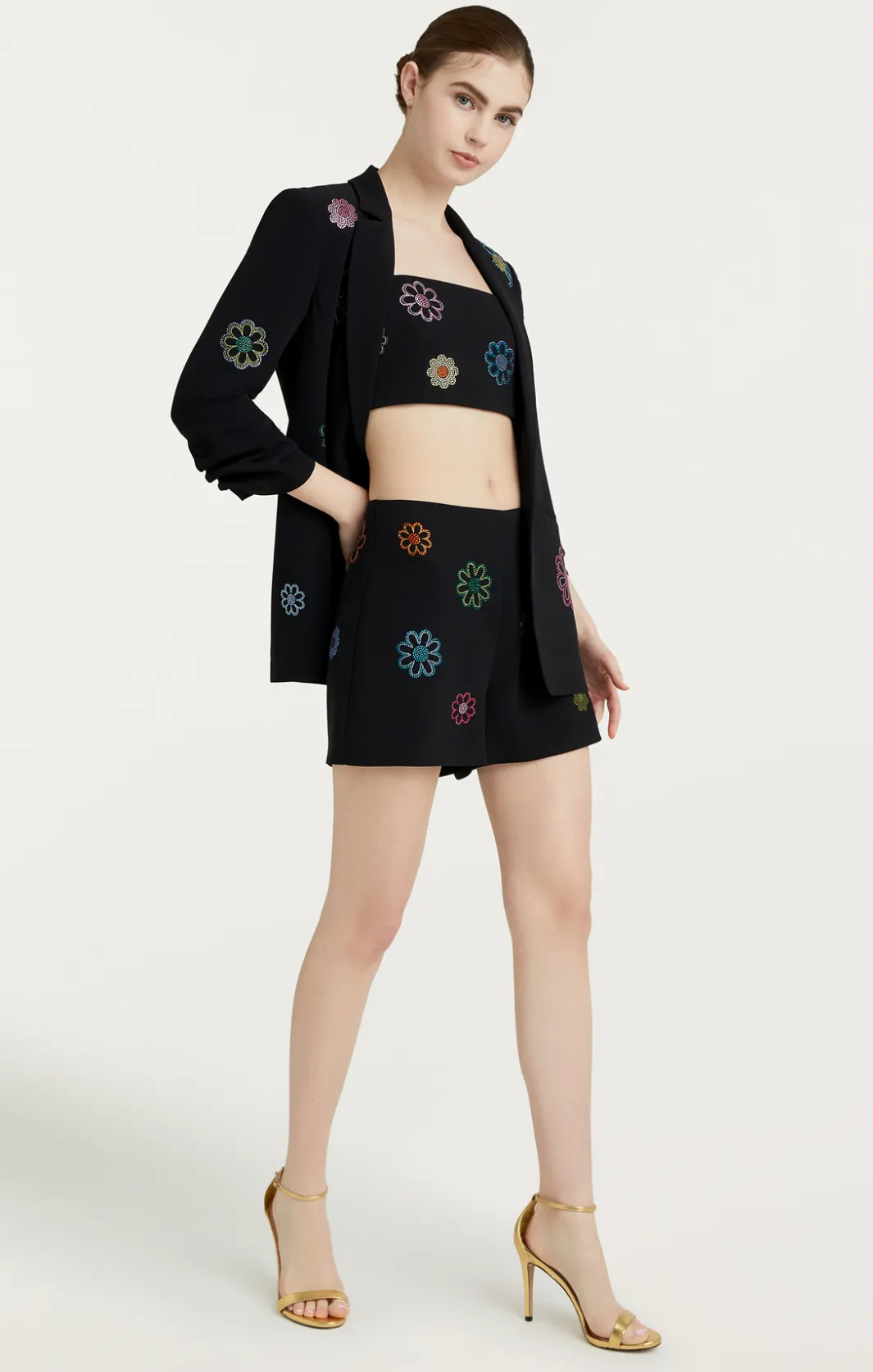 Shorts<Cinq à Sept Heatset Daisies Alissa Short Black