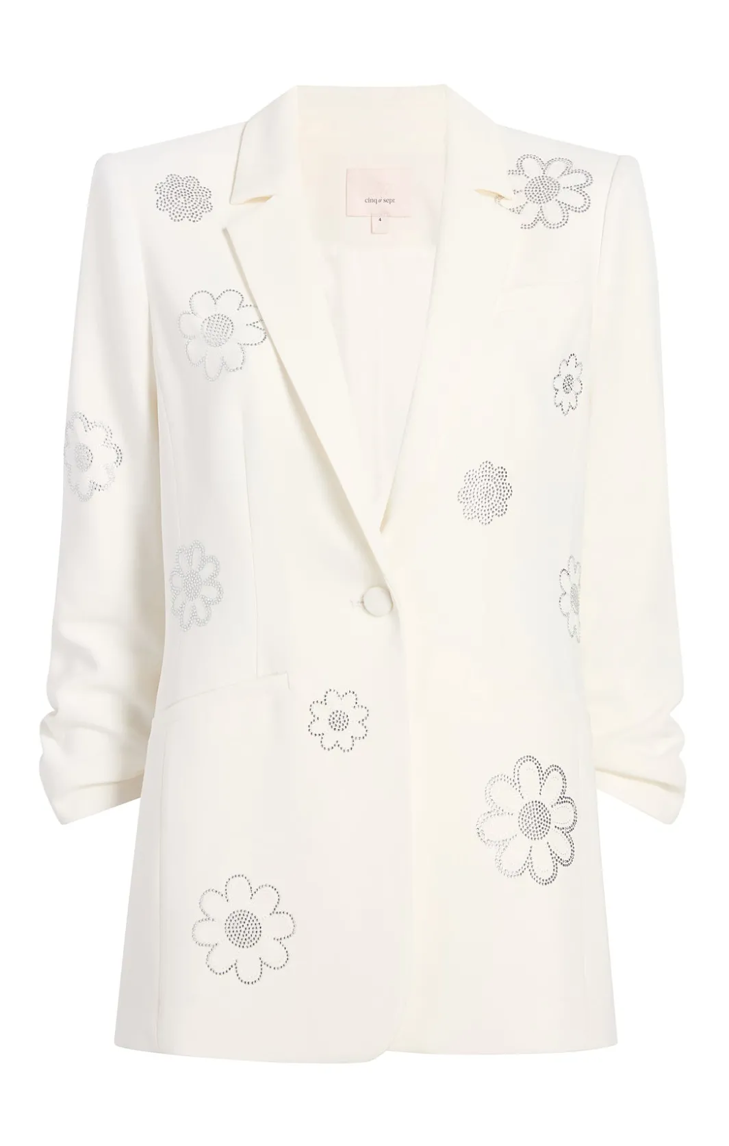 Jackets<Cinq à Sept Heatset Daisies Khloe Blazer Ivory