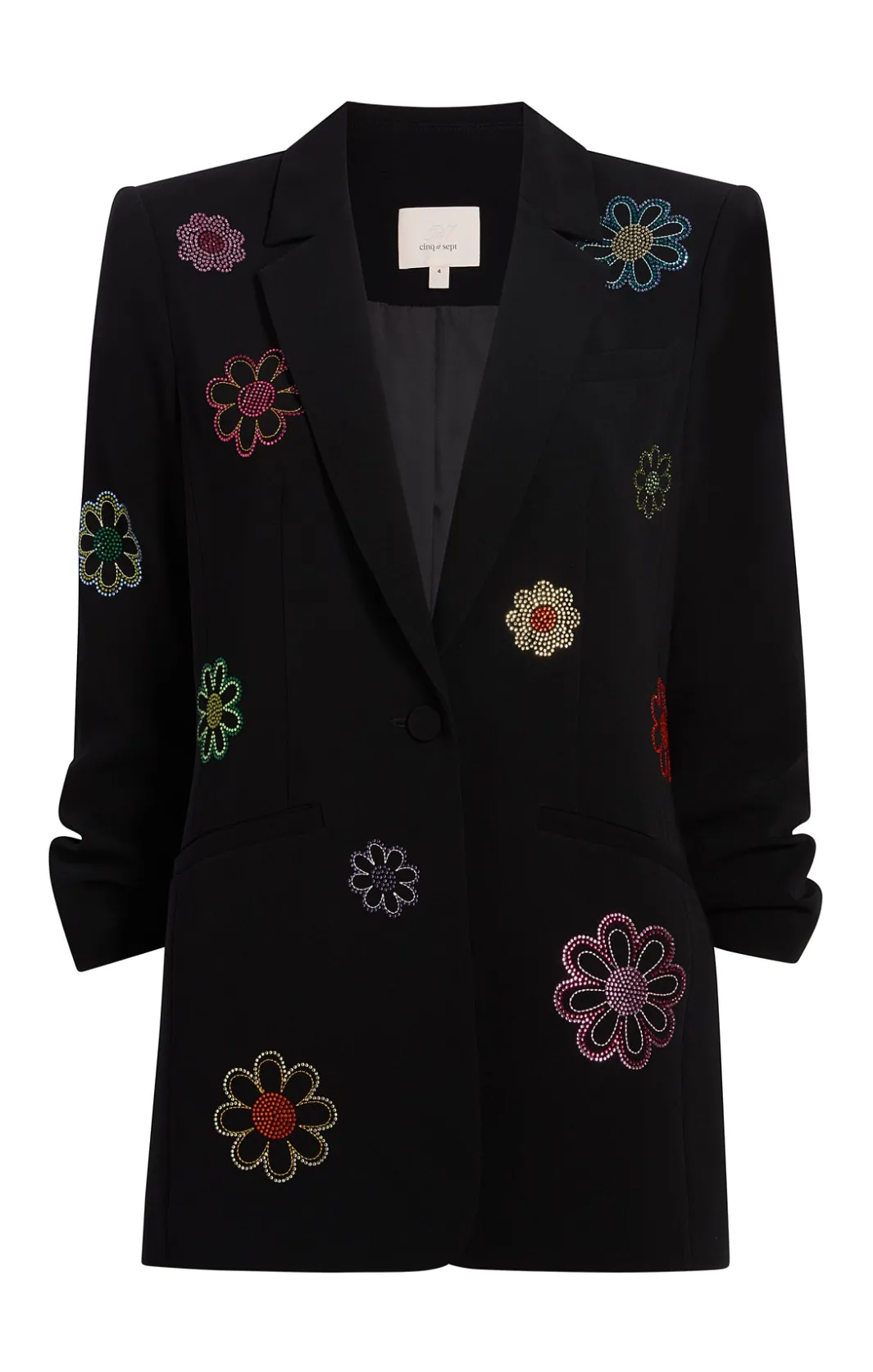 Jackets<Cinq à Sept Heatset Daisies Khloe Blazer Black