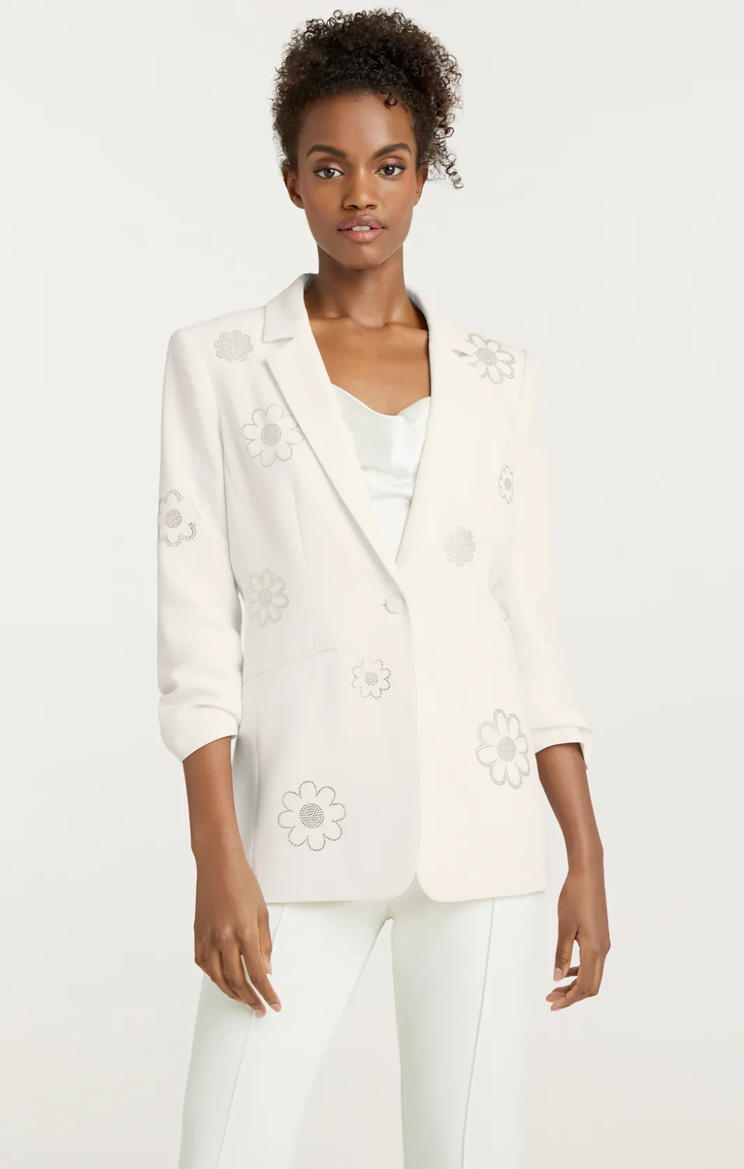 Jackets<Cinq à Sept Heatset Daisies Khloe Blazer Ivory