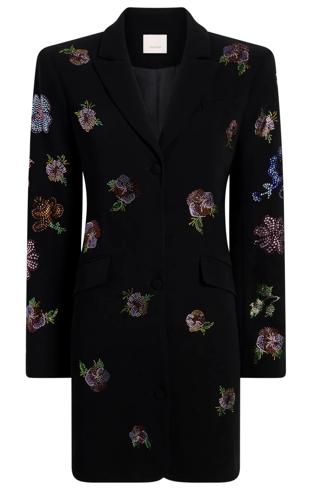 Mini | Cocktail & Evening<Cinq à Sept Heatset Pansy Garden Long Sleeve Joel Dress Black/Multi