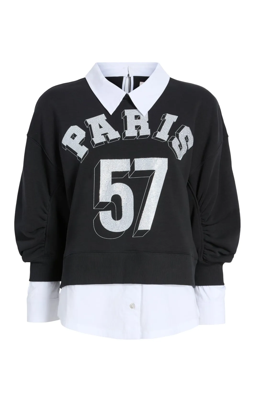 Long Sleeve Tops | Tees & Pullovers<Cinq à Sept Heatset Paris 57 Justina Pullover Black/White