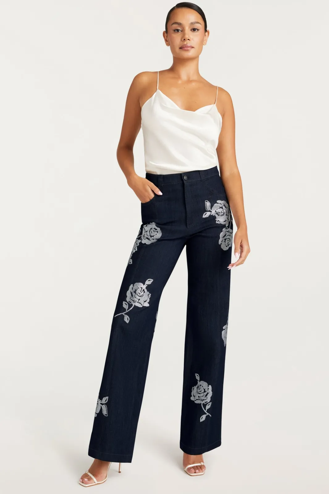 Pants | Denim<Cinq à Sept Heatset Roses Francine Pant Indigo