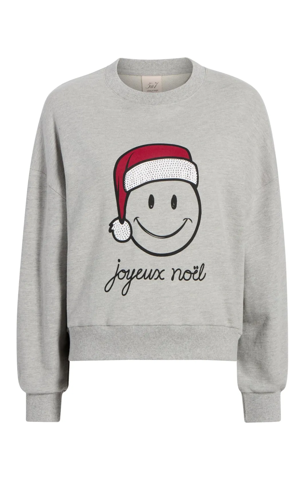 Sweaters & Knits | Sweaters & Knits<Cinq à Sept Heatset Smiley Joyeux Brandy Pullover HeatherGrey/Black