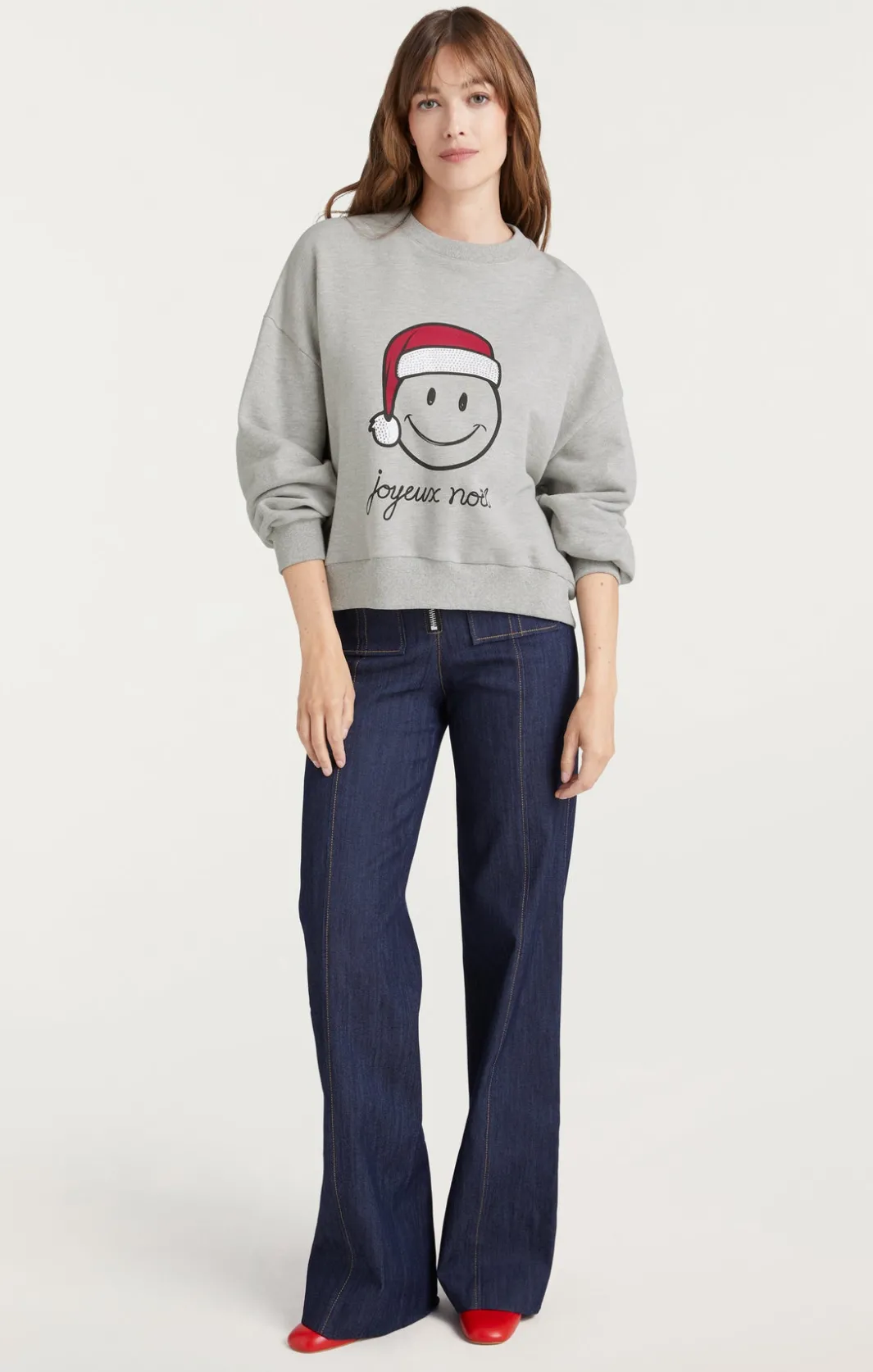Sweaters & Knits | Sweaters & Knits<Cinq à Sept Heatset Smiley Joyeux Brandy Pullover HeatherGrey/Black