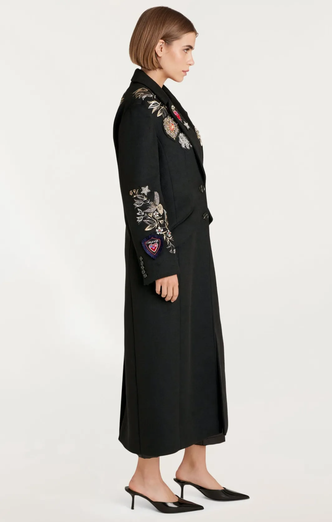 Outerwear<Cinq à Sept Heritage Patch Gravis Coat BlackMulti