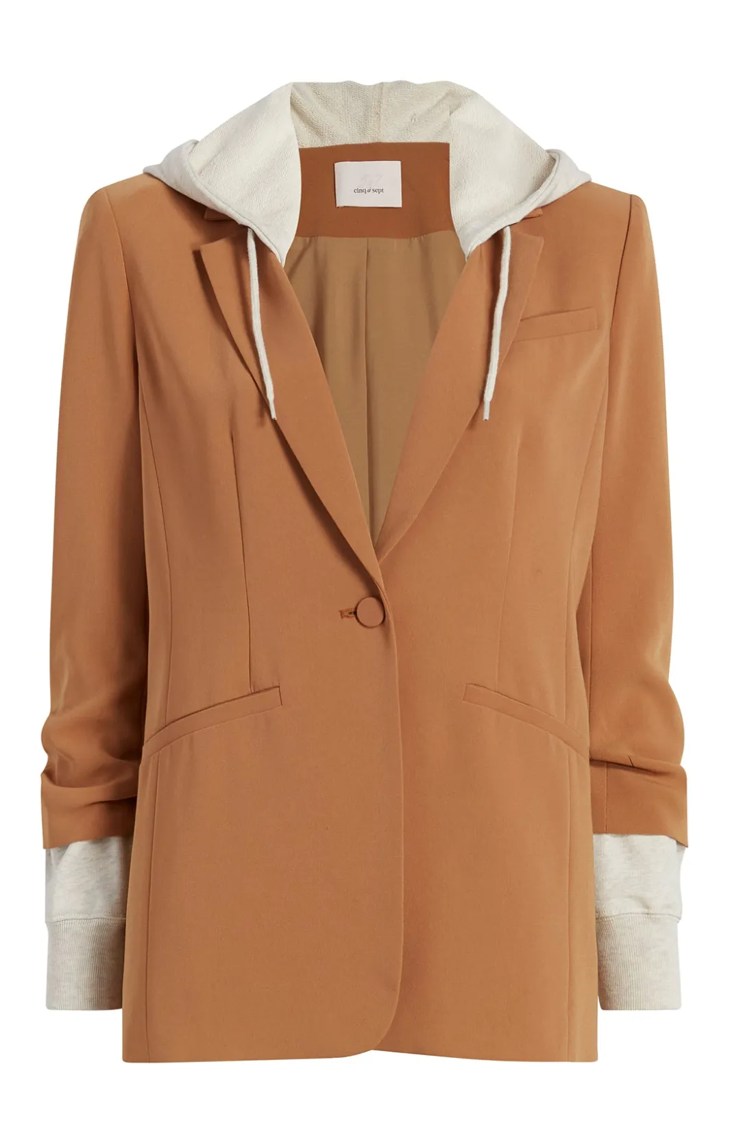 Jackets<Cinq à Sept Hooded Khloe Blazer Cinnamon/Oatmeal