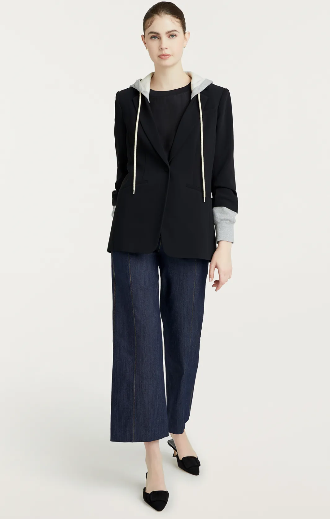 Blazers<Cinq à Sept Hooded Khloe Blazer Black/HeatherGrey