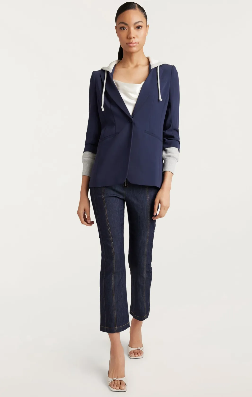Blazers<Cinq à Sept Hooded Khloe Jacket Navy/HeatherGrey