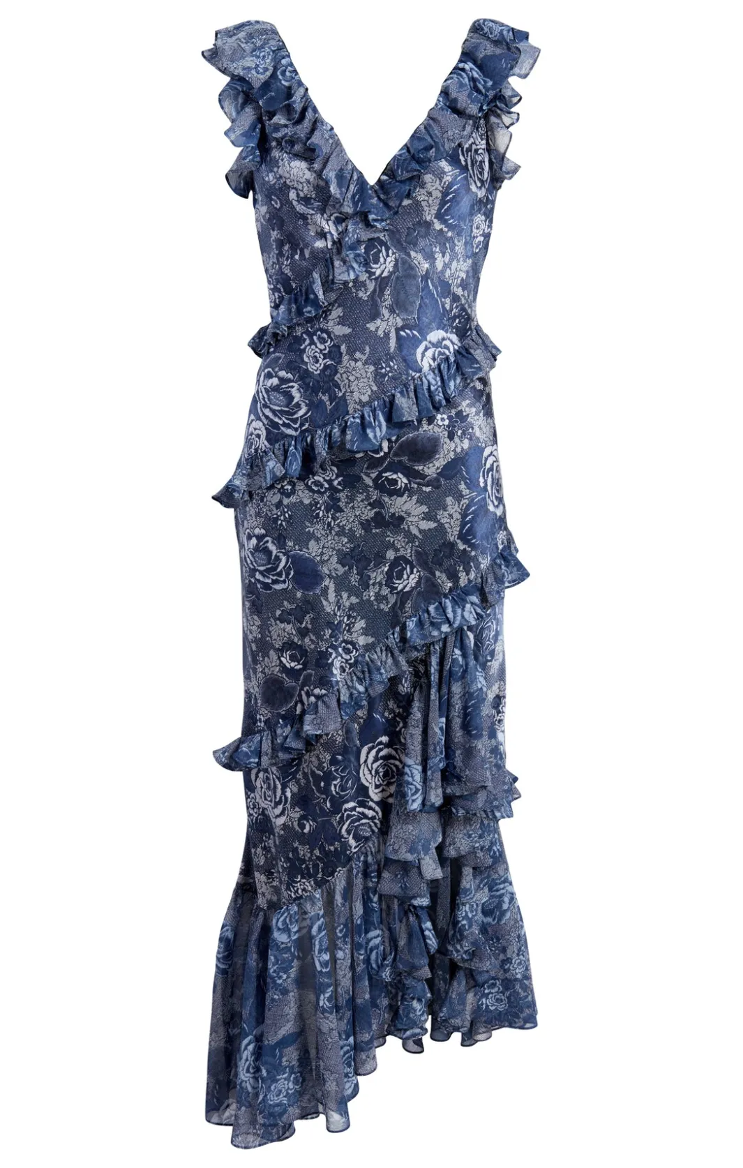 Midi | Cocktail & Evening<Cinq à Sept Indigo Floral Ora Dress IndigoMulti
