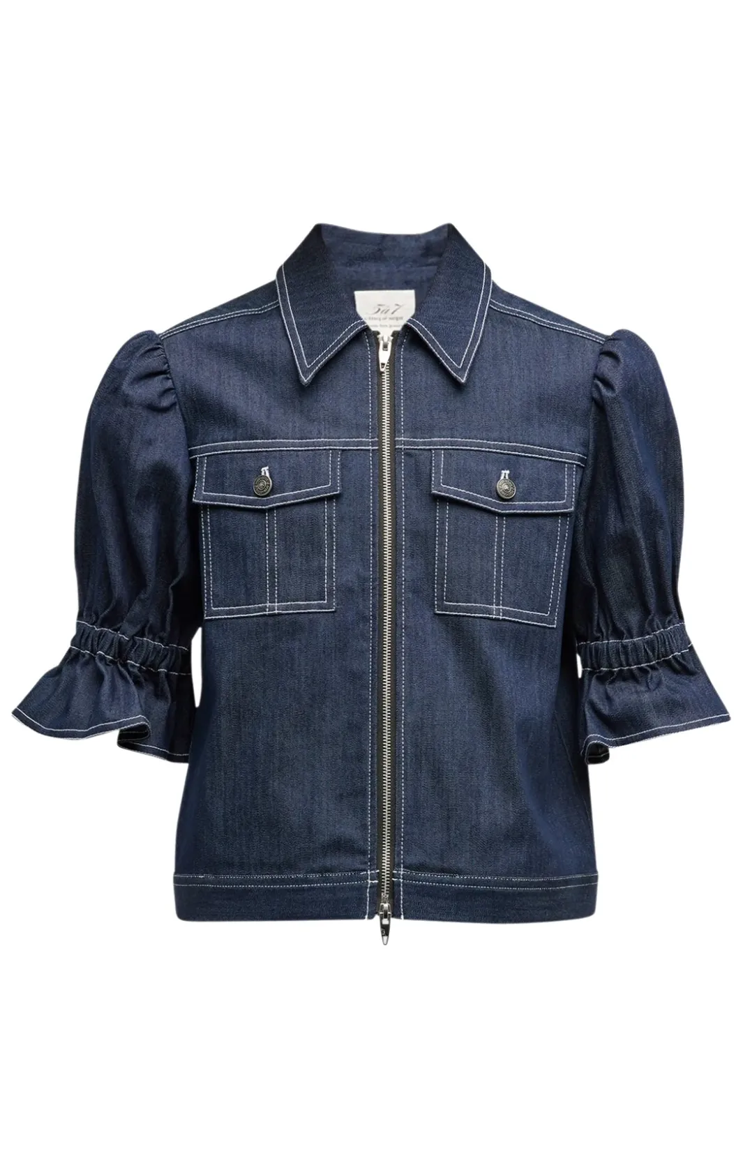Jackets<Cinq à Sept Indigo Holly Jacket Indigo/White