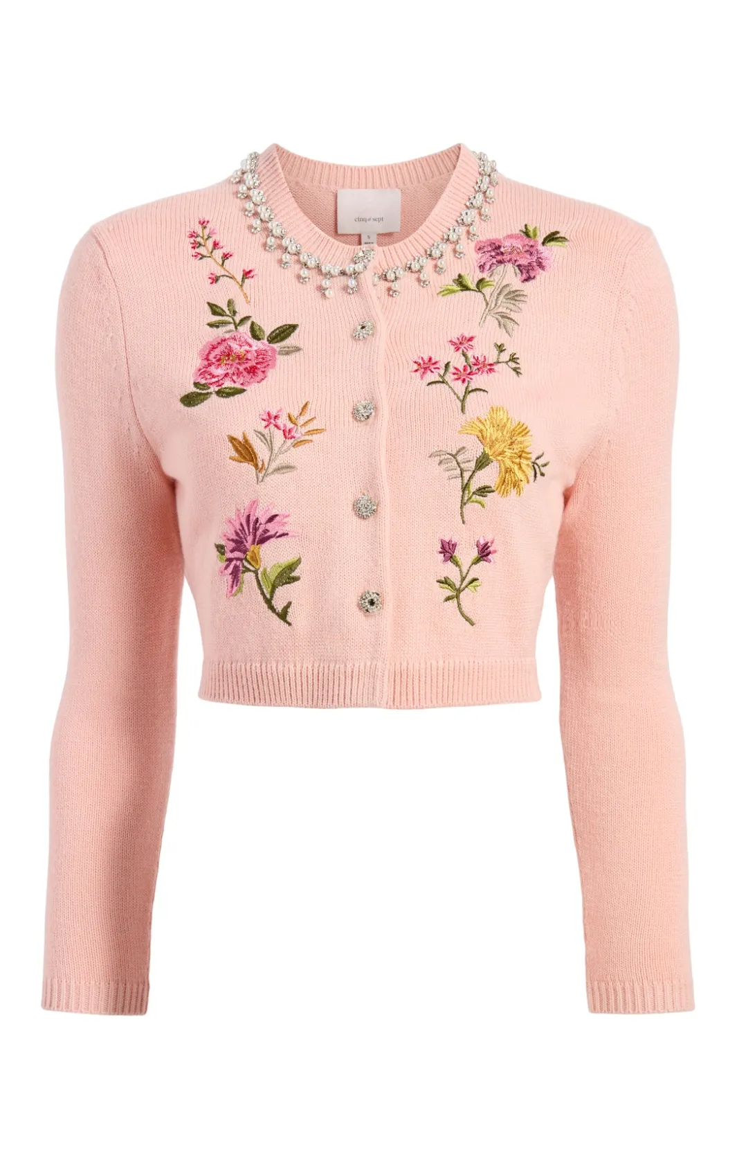 Long Sleeve Tops | Sweaters & Knits<Cinq à Sept Isolde Embroidered Cardigan SoftPinkMulti