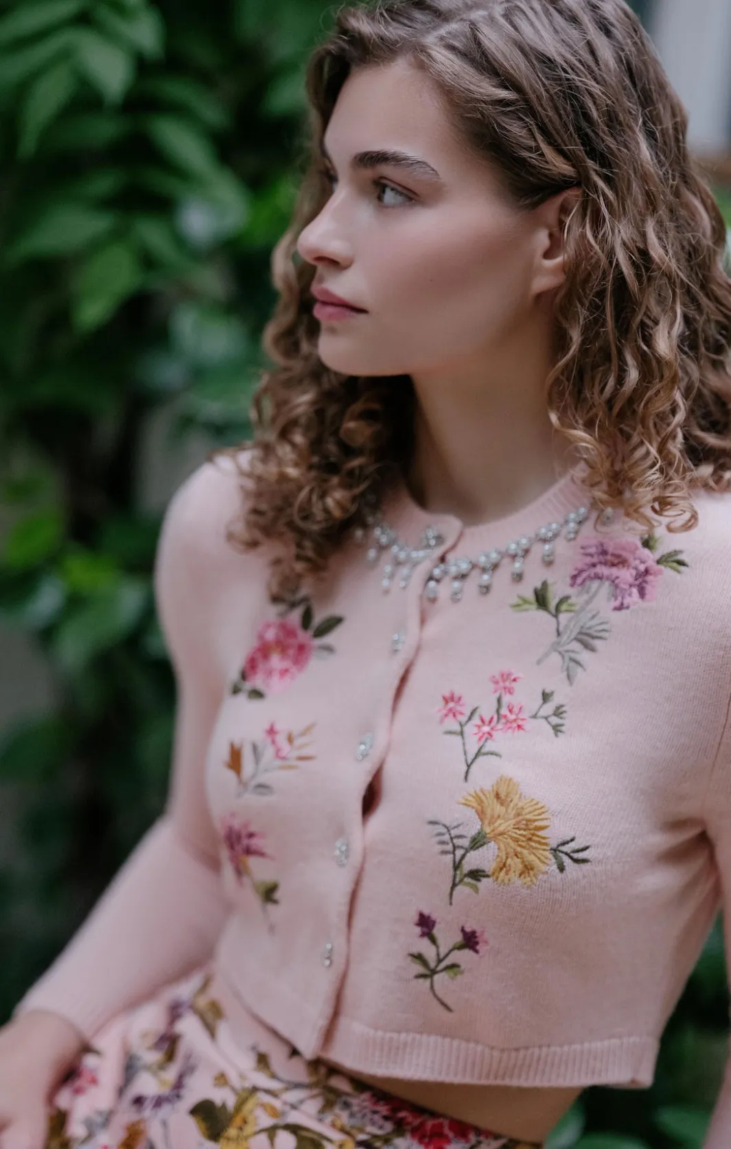 Long Sleeve Tops | Sweaters & Knits<Cinq à Sept Isolde Embroidered Cardigan SoftPinkMulti
