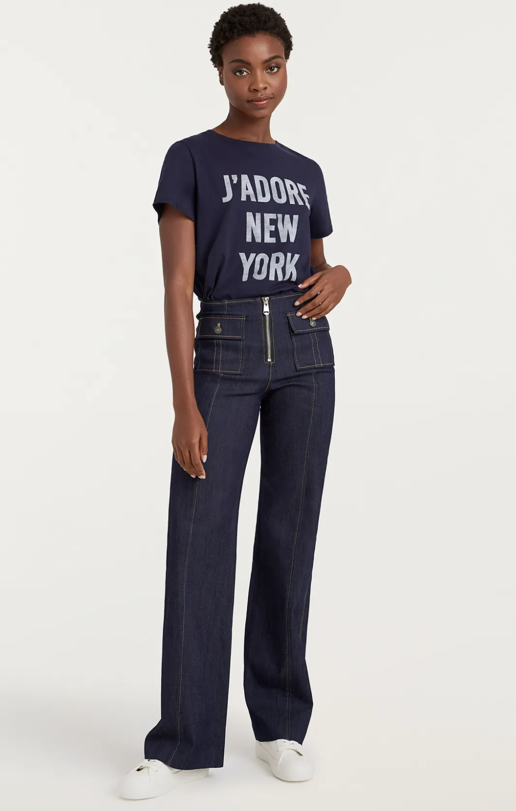 Tees & Pullovers<Cinq à Sept J'adore New York Tee Navy/white