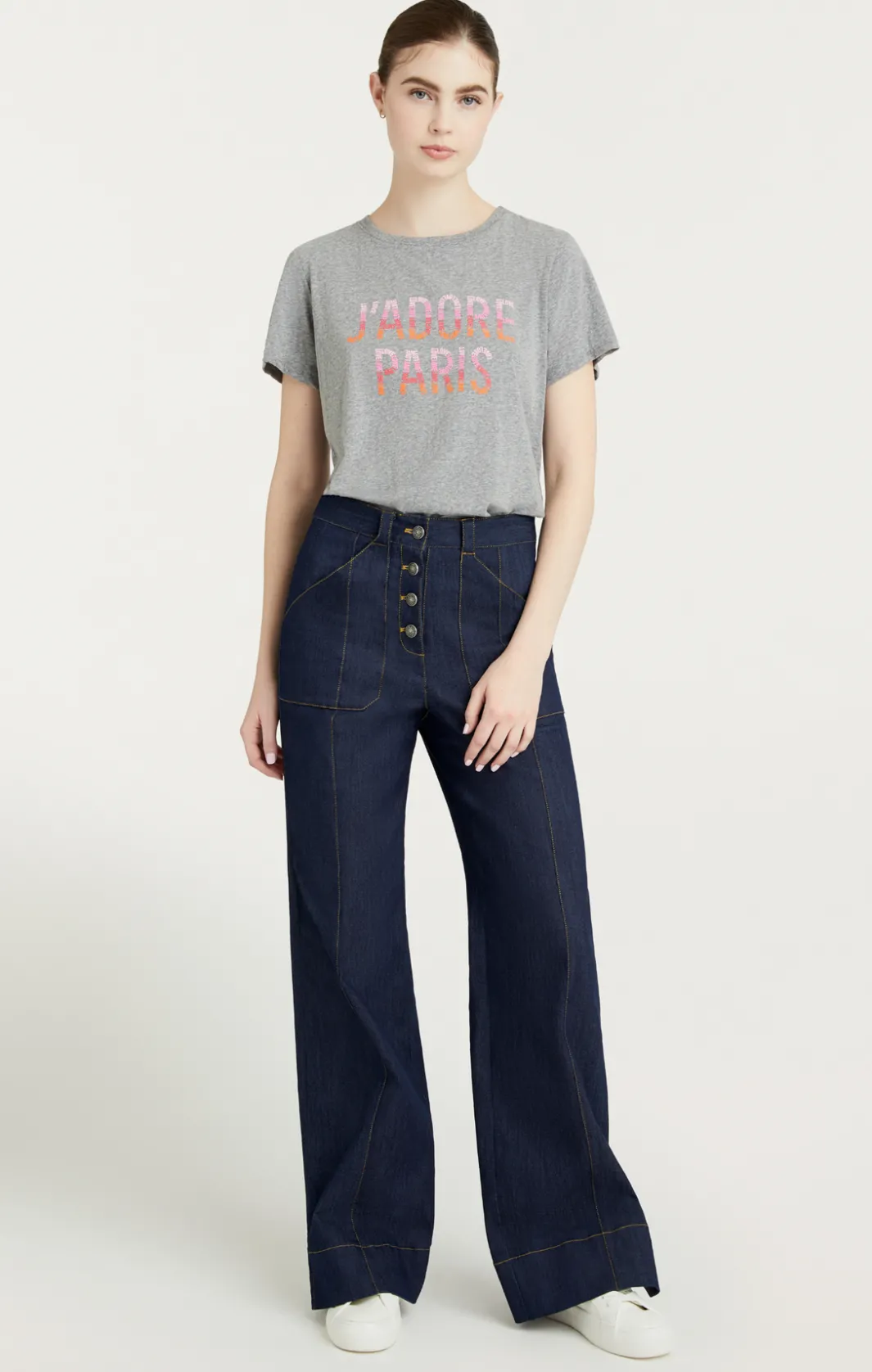 Tees & Pullovers<Cinq à Sept Jadore Paris Tee HeatherGrey-multi