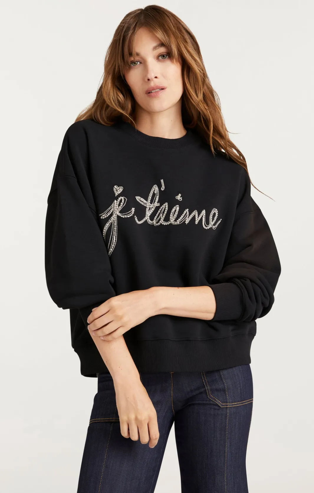 Sweaters & Knits | Sweaters & Knits<Cinq à Sept Je T'aime Chain Brandy Pullover Black