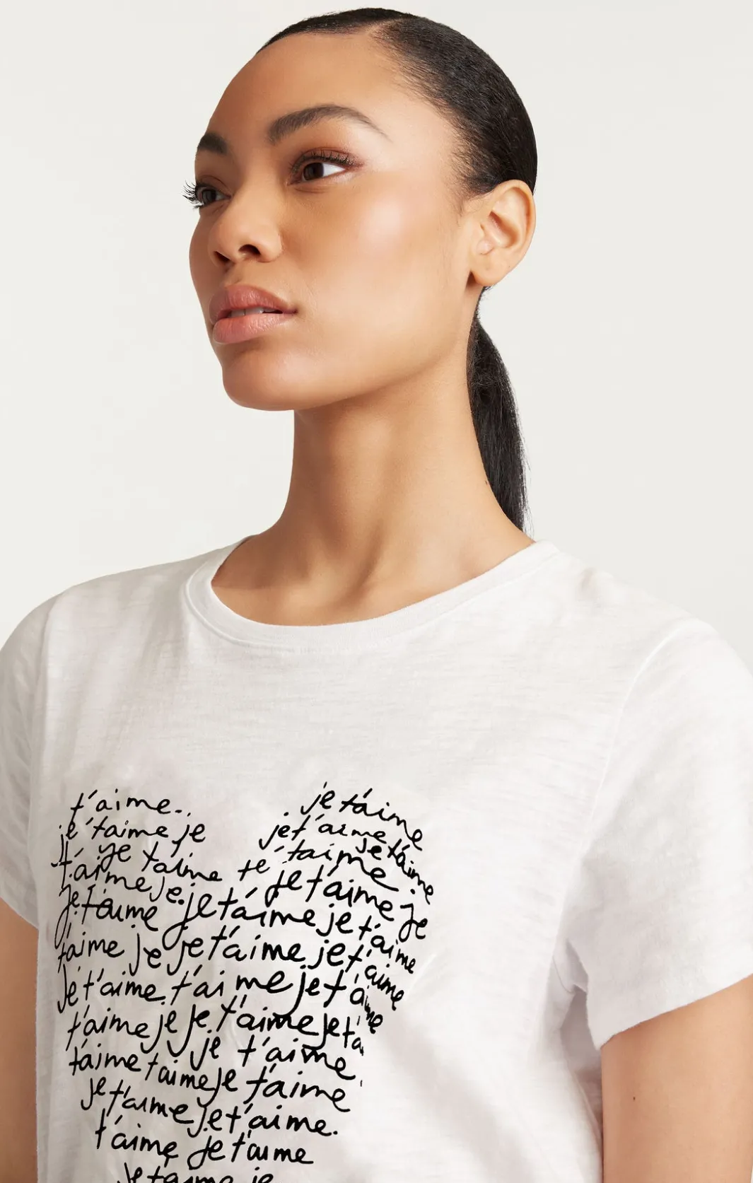 Tees & Pullovers<Cinq à Sept Je T'aime Heart Tee White/black