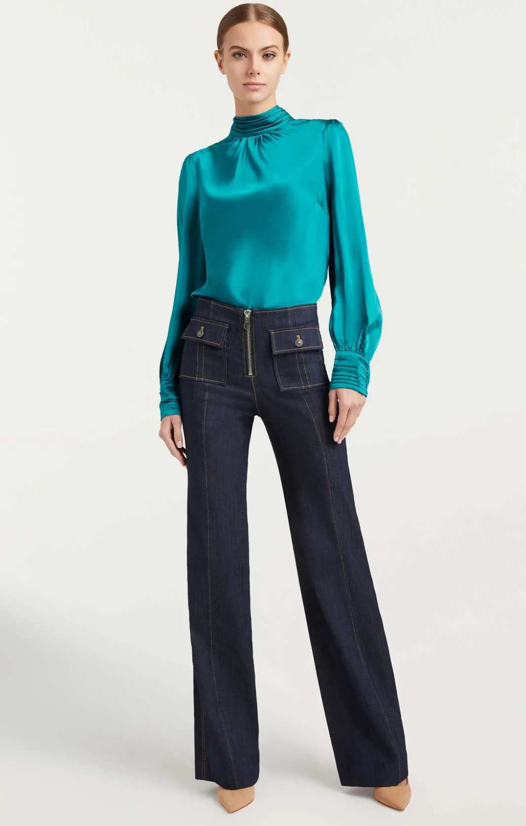 Long Sleeve Tops<Cinq à Sept Jem Top BlueJade