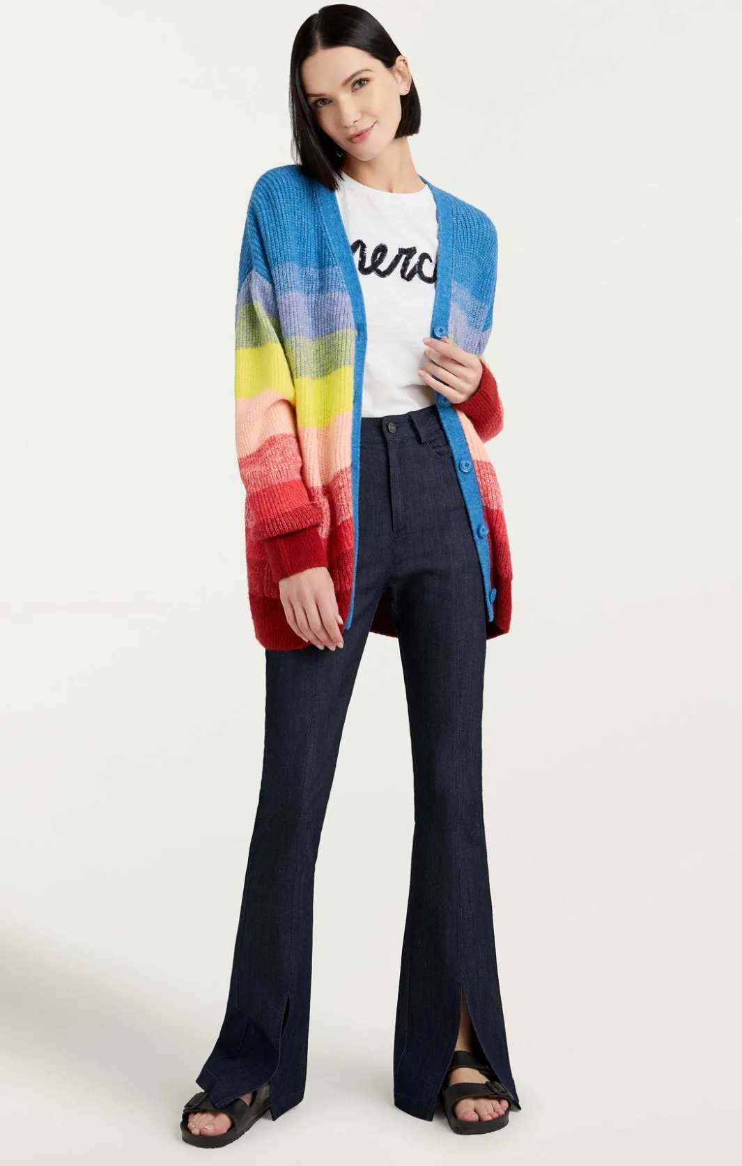 Long Sleeve Tops | Sweaters & Knits<Cinq à Sept Kensley Cardigan Rainbow