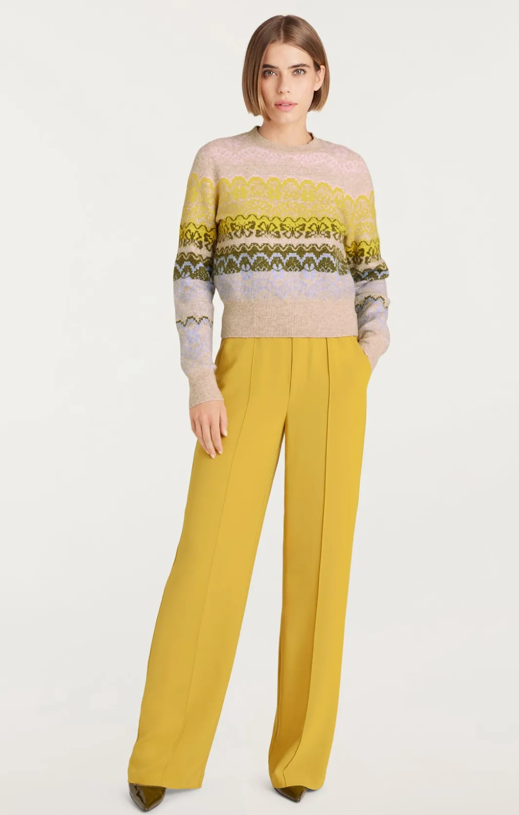 Sweaters & Knits | Sweaters & Knits<Cinq à Sept Lace Fair Isle Pullover OatmealMulti
