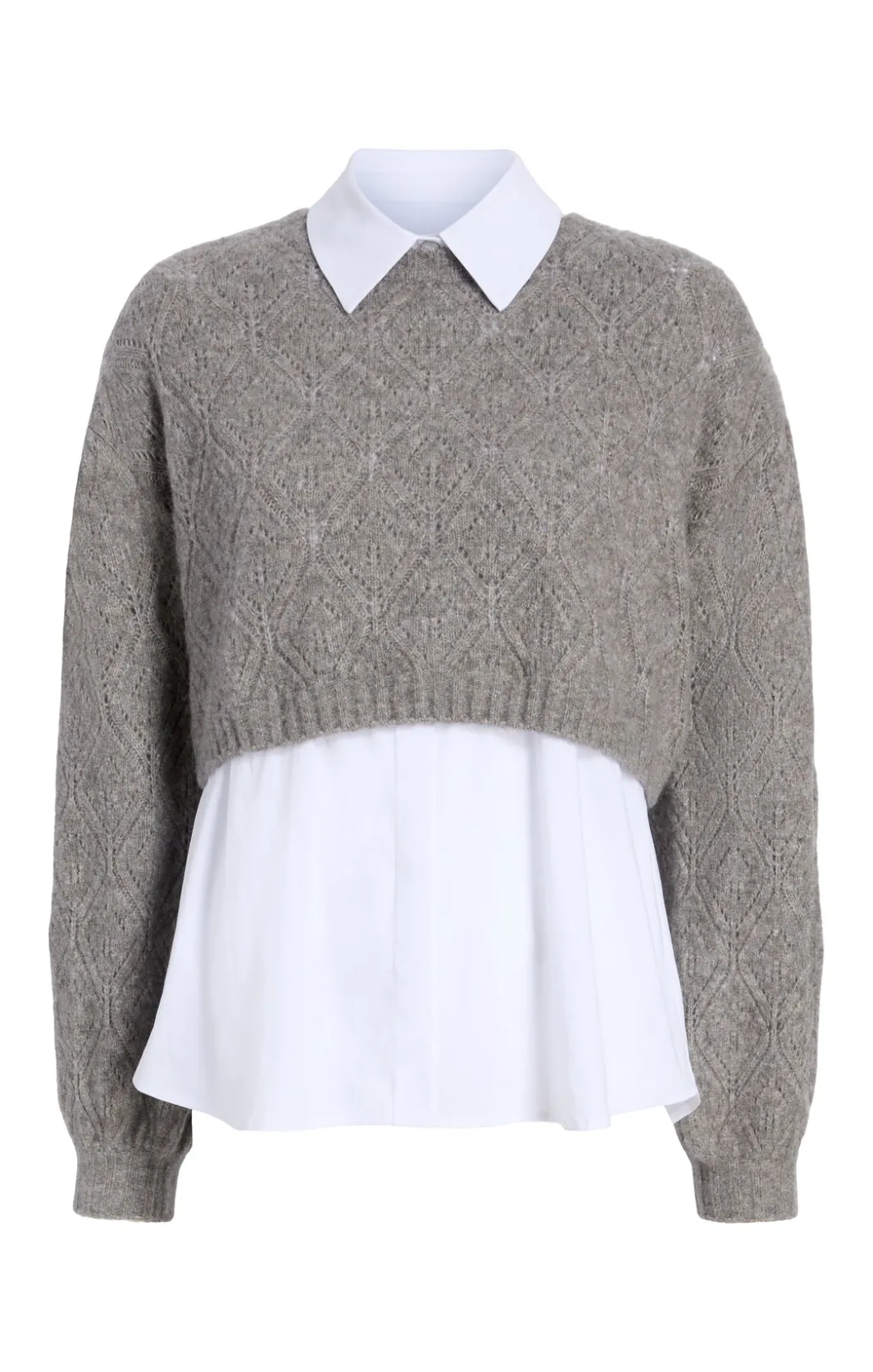 Long Sleeve Tops | Sweaters & Knits<Cinq à Sept Landry Pullover HeatherGrey/White