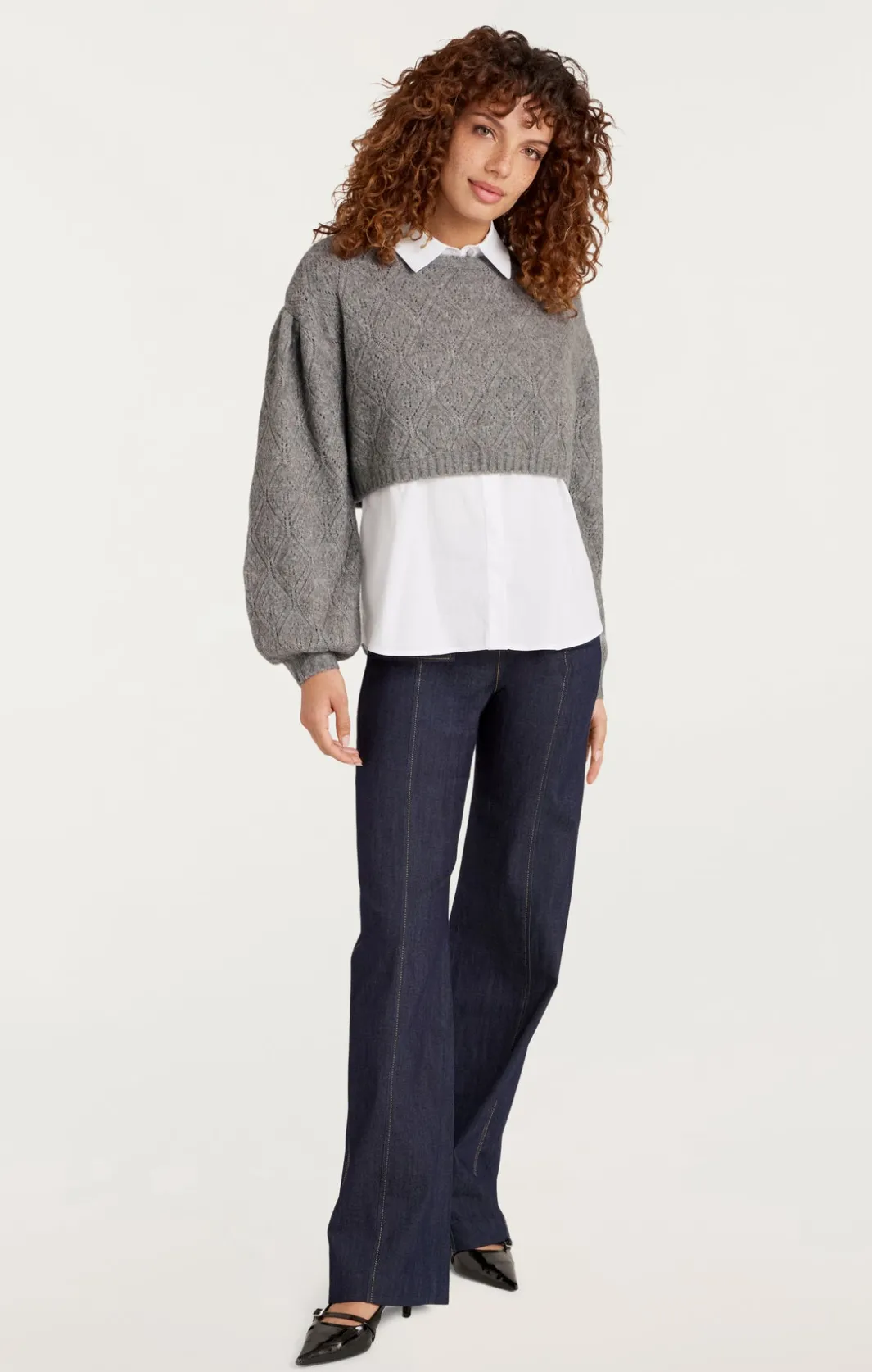 Long Sleeve Tops | Sweaters & Knits<Cinq à Sept Landry Pullover HeatherGrey/White