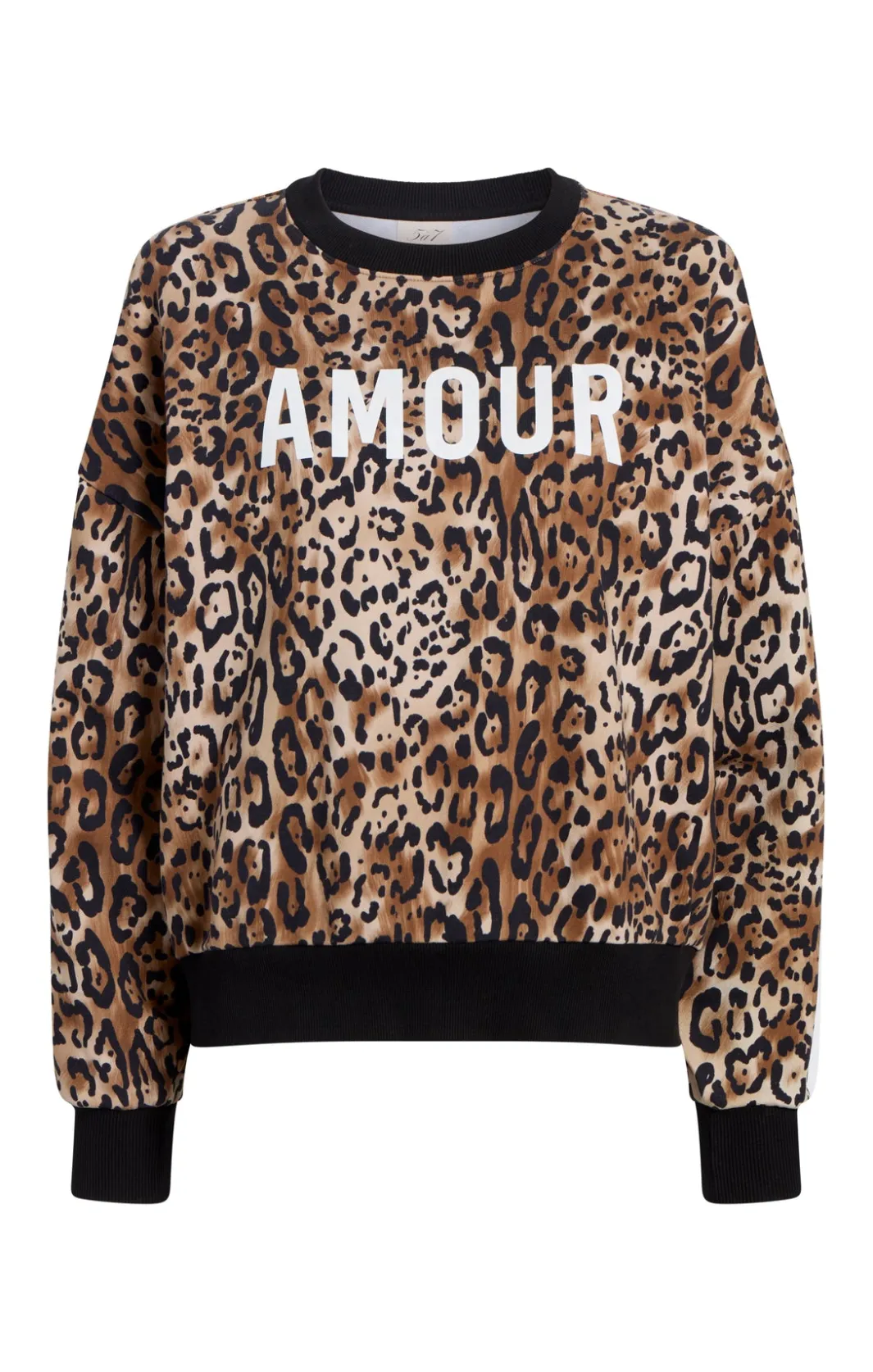 Sweaters & Knits | Sweaters & Knits<Cinq à Sept Leopard Amour Brandy Sweatshirt Pullover Black/sahara