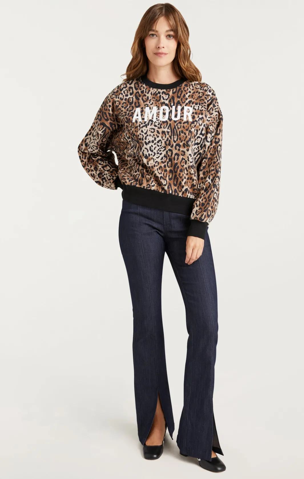 Sweaters & Knits | Sweaters & Knits<Cinq à Sept Leopard Amour Brandy Sweatshirt Pullover Black/sahara