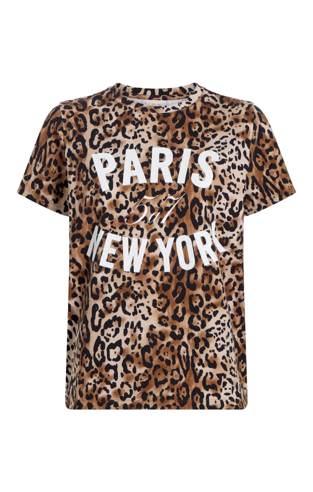 Tees & Pullovers<Cinq à Sept Leopard Paris NY Tee Black/sahara