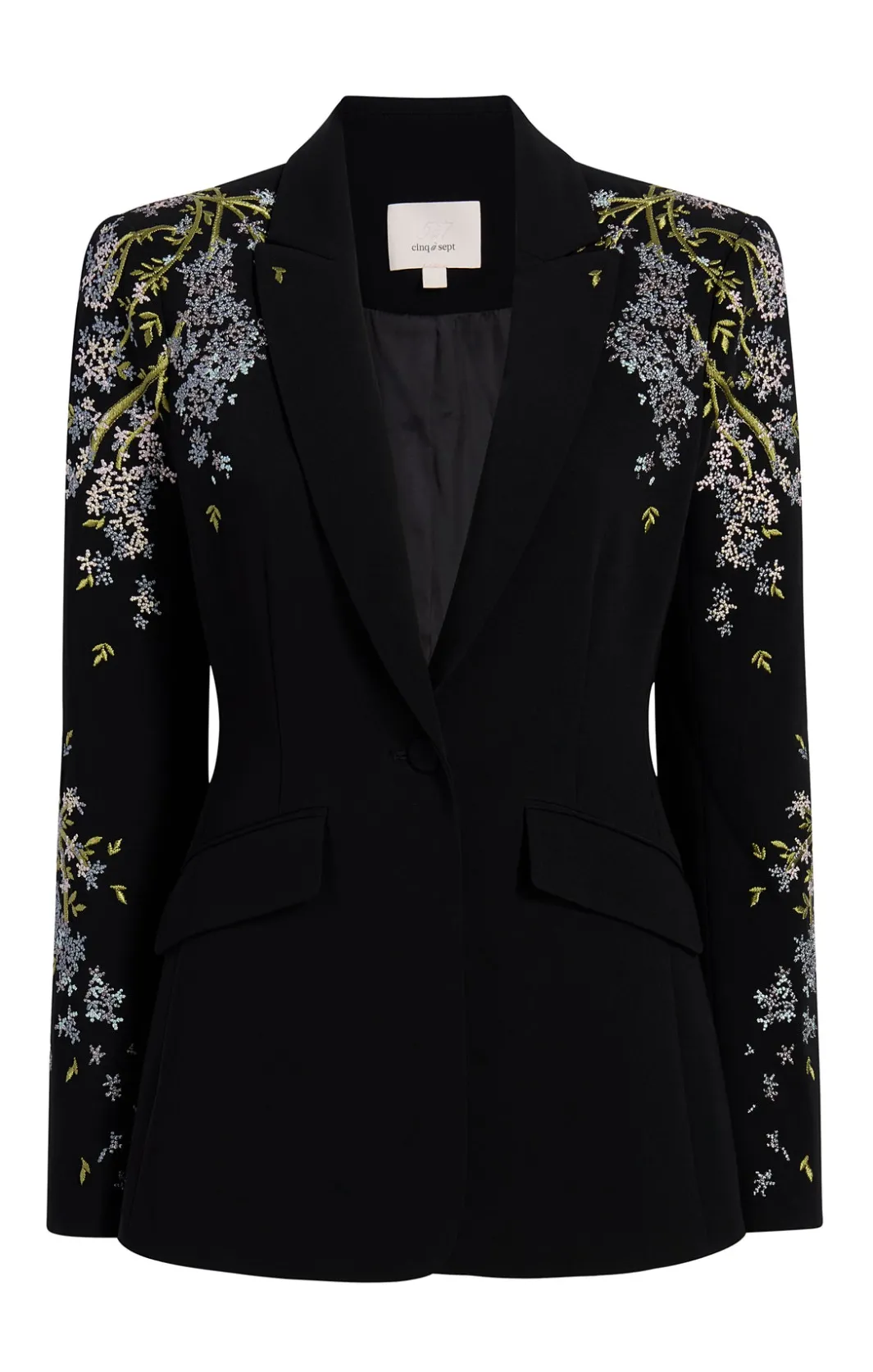 Jackets<Cinq à Sept Lilac Vine Embellished Cheyenne Blazer BlackMulti