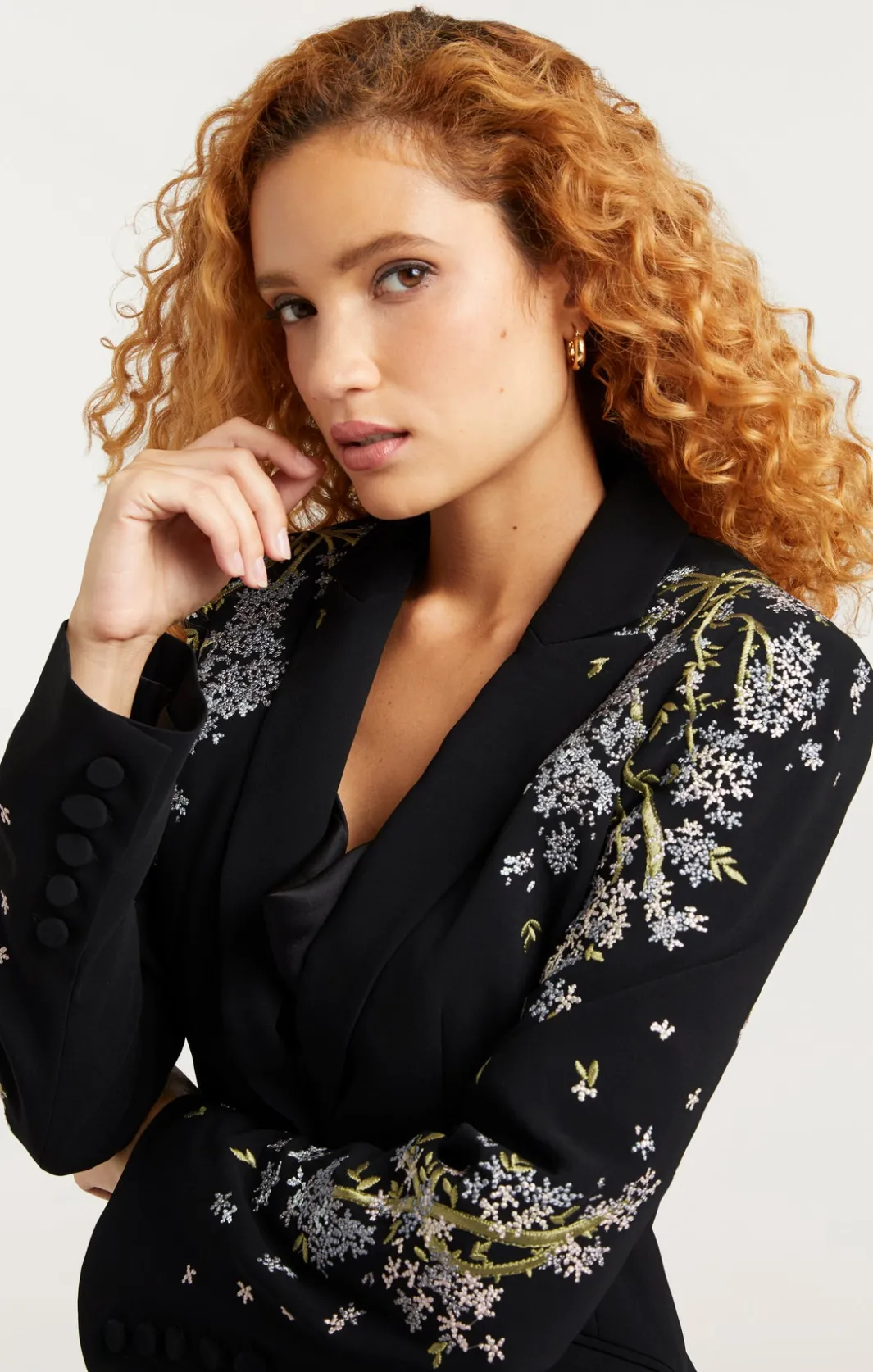 Jackets<Cinq à Sept Lilac Vine Embellished Cheyenne Blazer BlackMulti