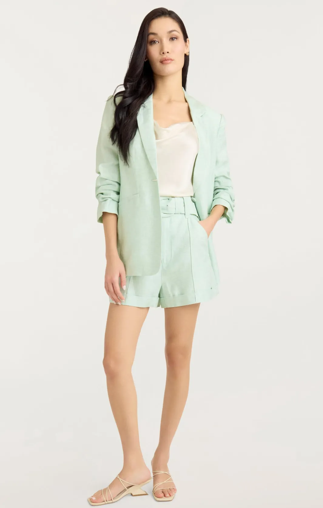Blazers<Cinq à Sept Linen Kylie Blazer MintyDelight