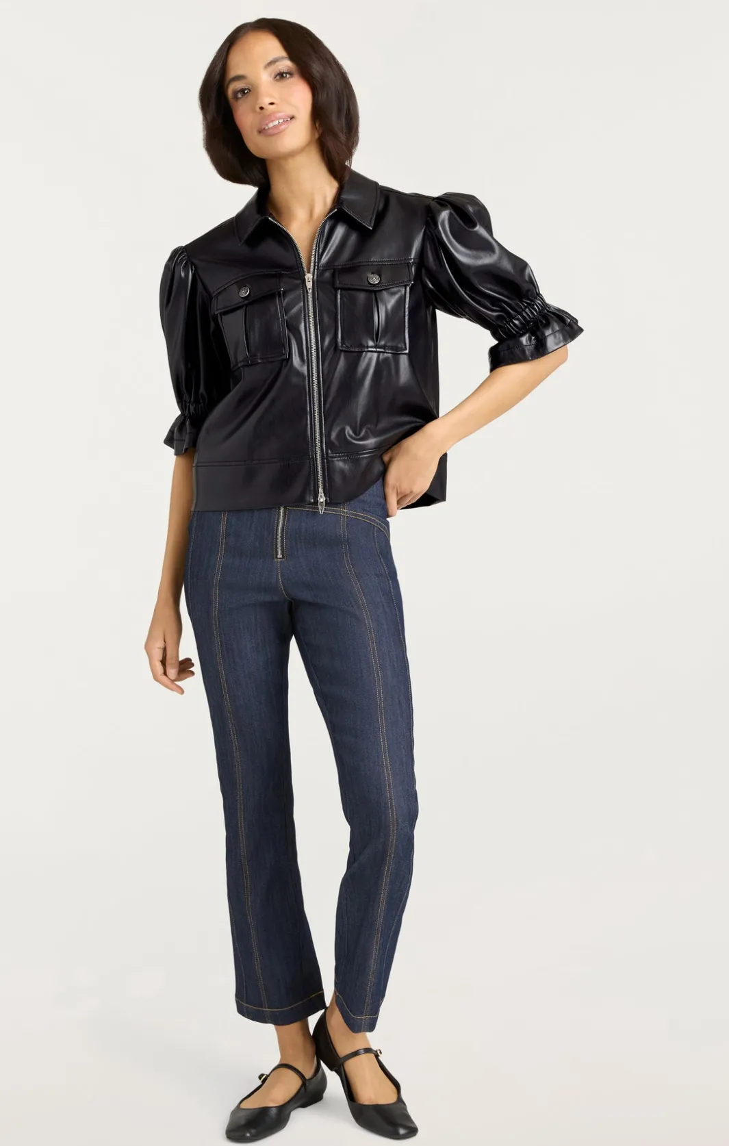 Jackets<Cinq à Sept Lite Vegan Leather Holly Jacket Black