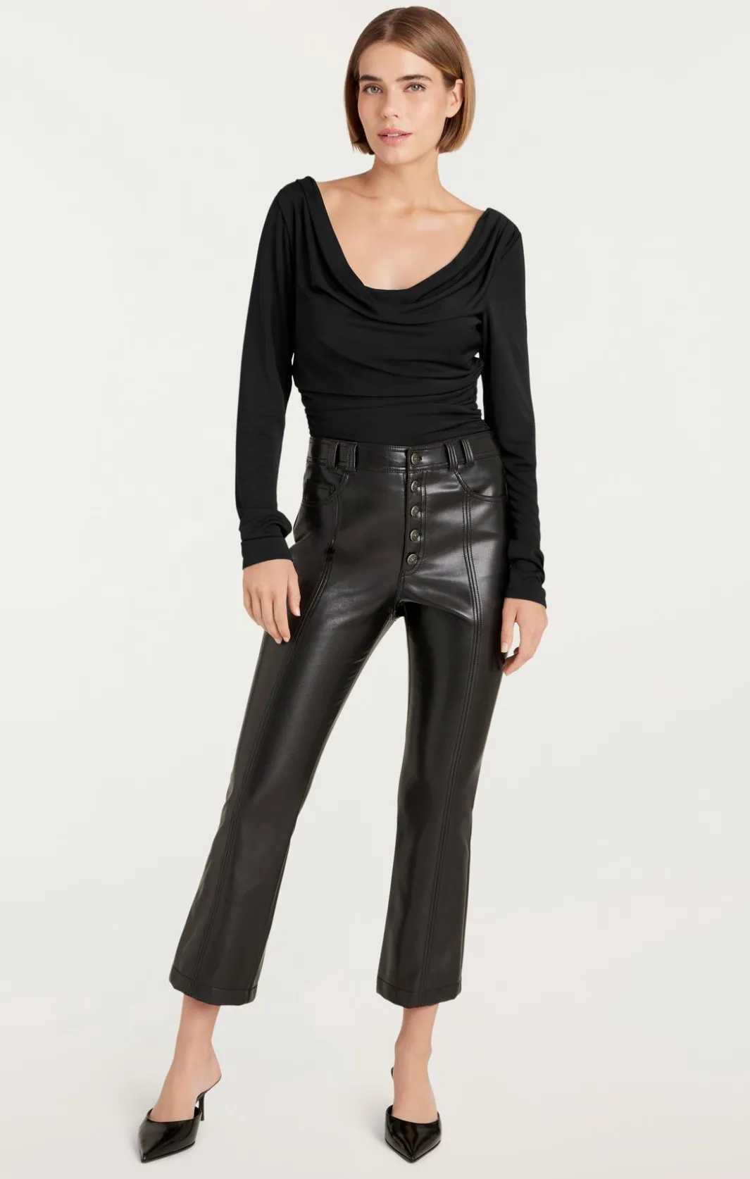 Long Sleeve Tops<Cinq à Sept Long Sleeve Cherise Top Black