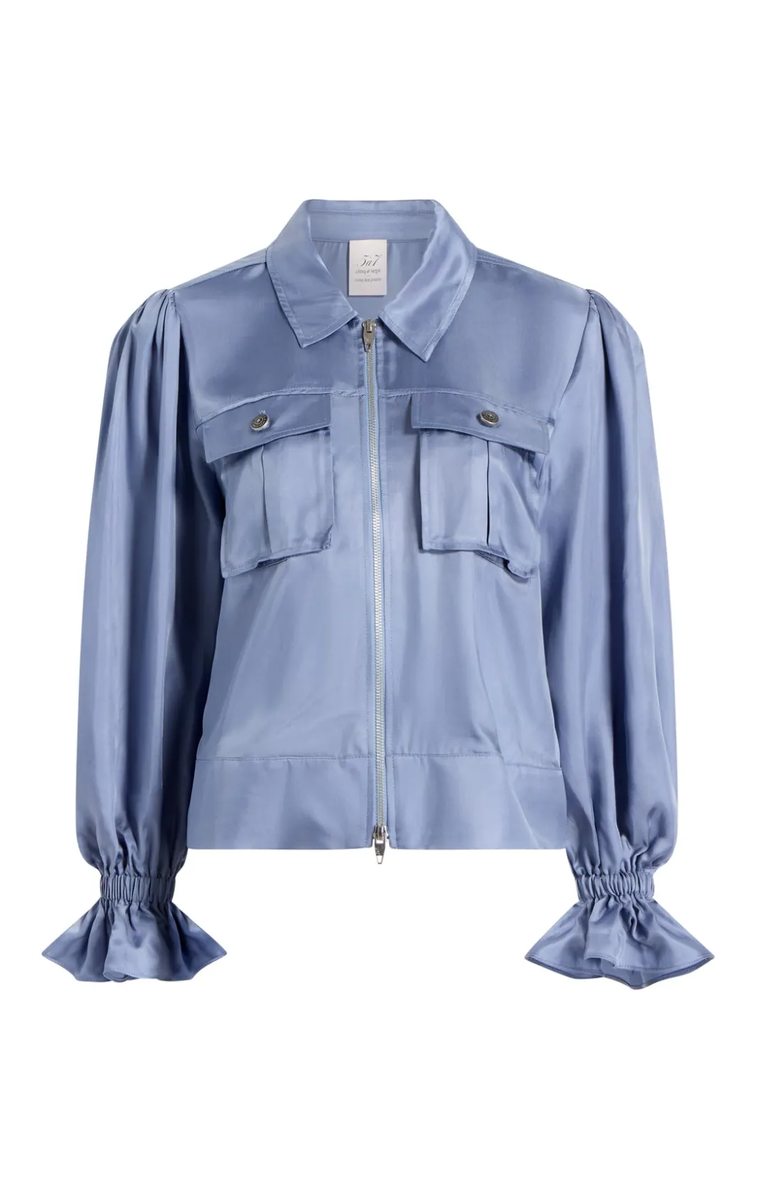 Jackets<Cinq à Sept Long Sleeve Holly Jacket RusticBlue