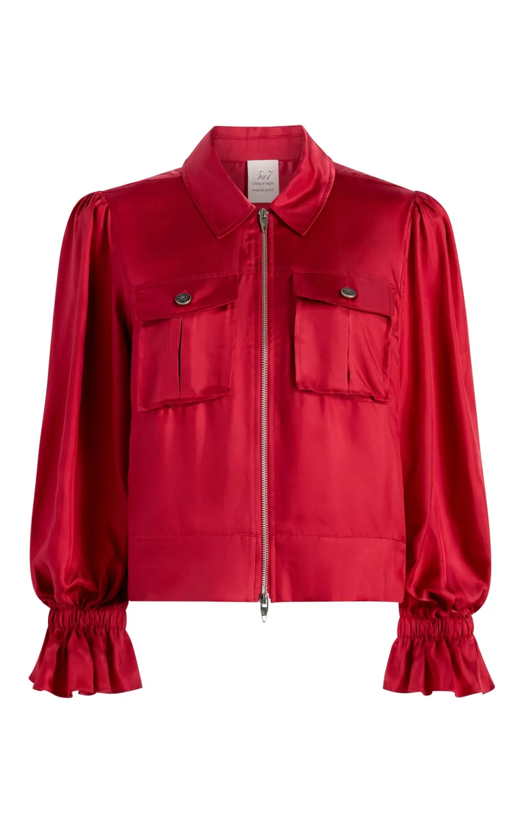 Jackets<Cinq à Sept Long Sleeve Holly Jacket RedCurrant