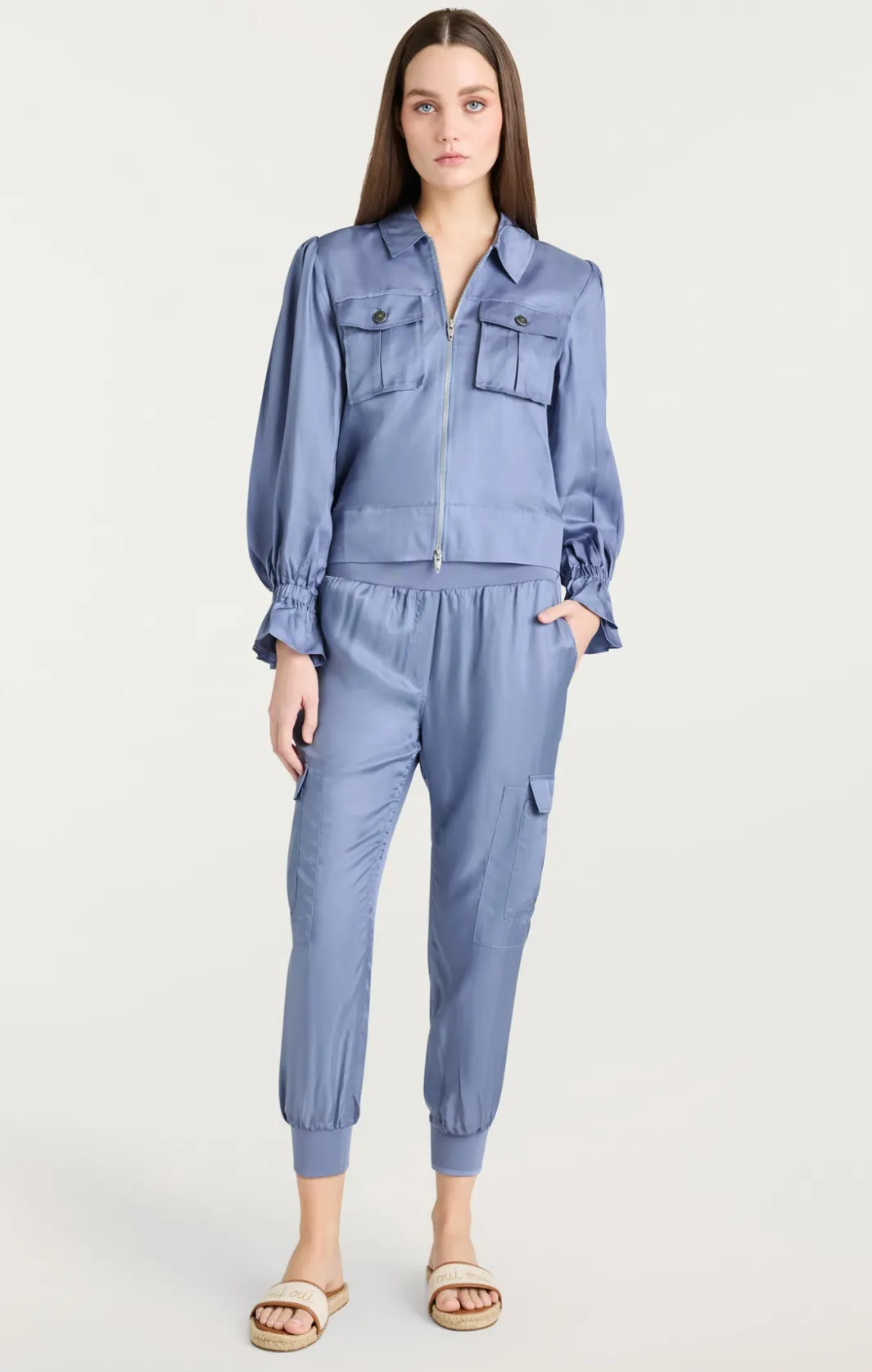 Jackets<Cinq à Sept Long Sleeve Holly Jacket RusticBlue