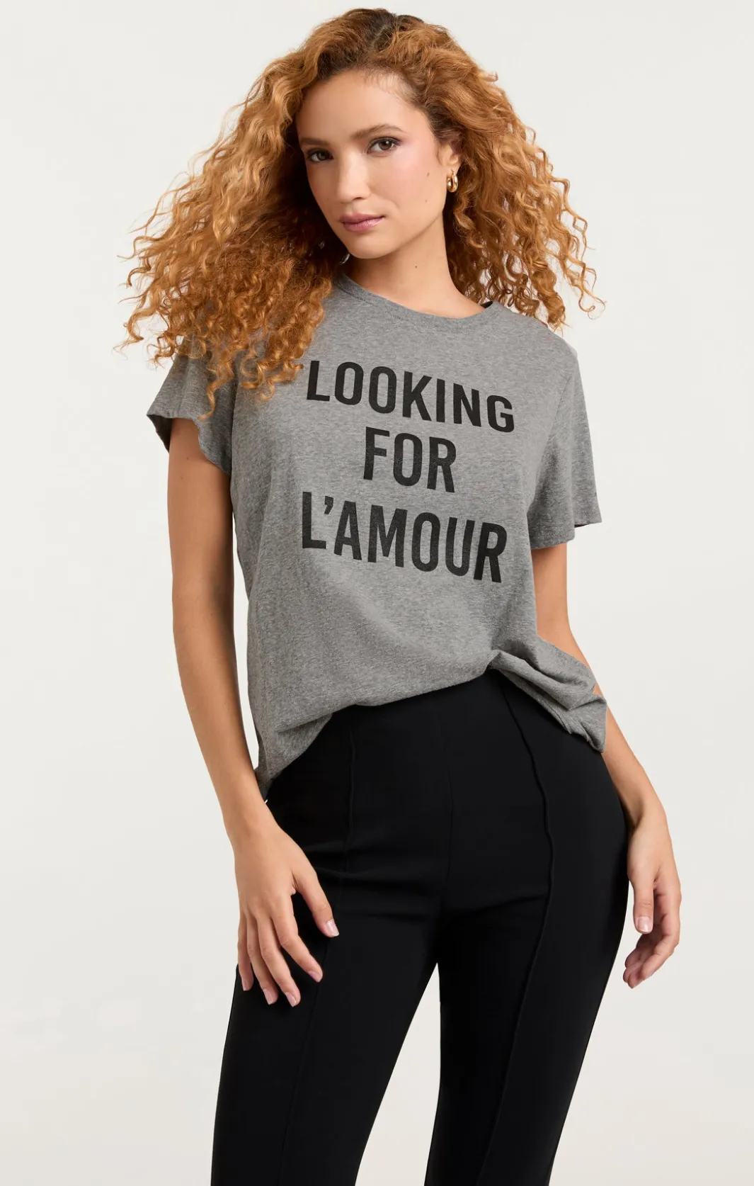Tees & Pullovers<Cinq à Sept Looking For L'amour Tee HeatherGrey/black